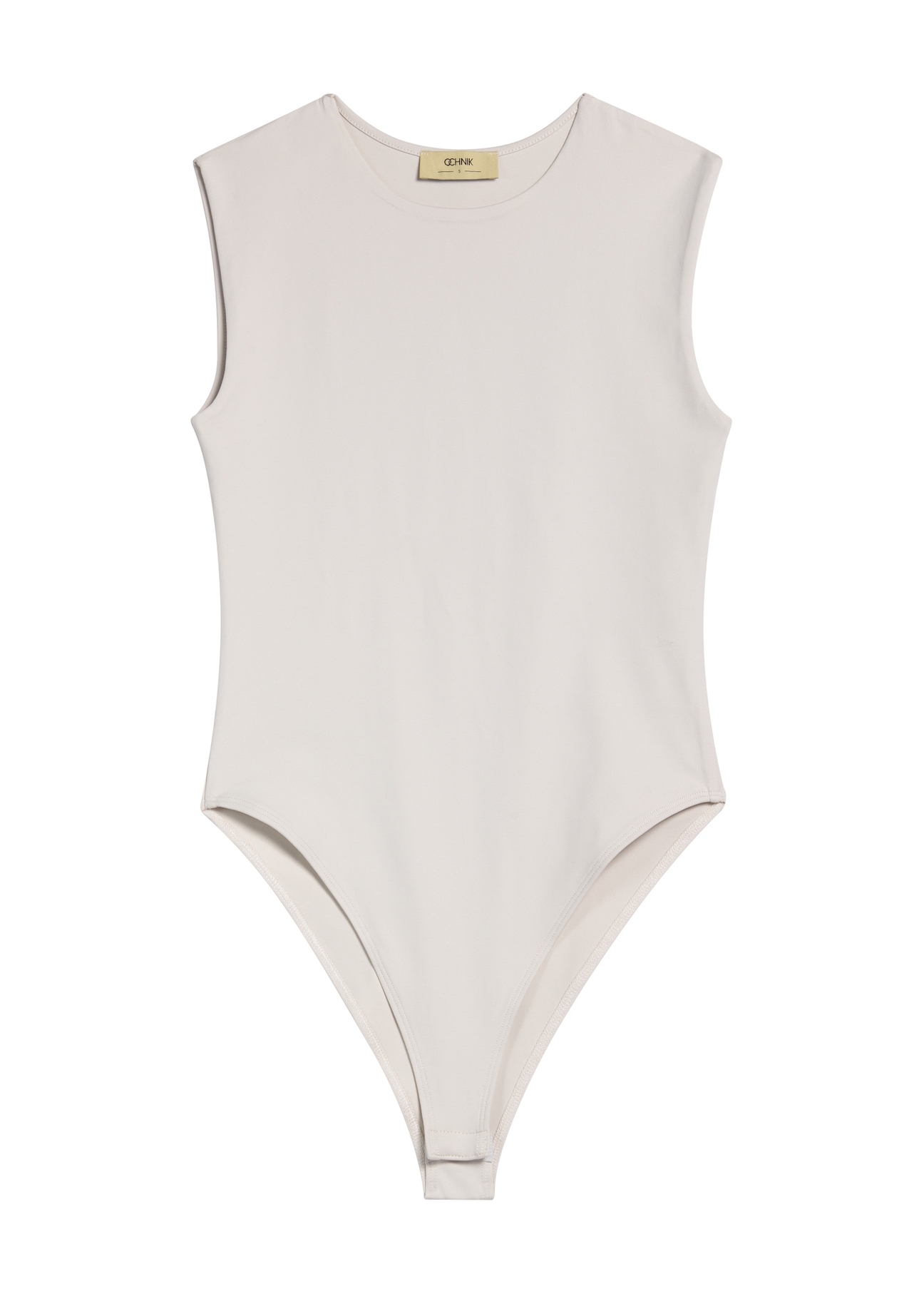 Light beige women's bodysuit BODYT-0002-80(Z25), front product view on white background.