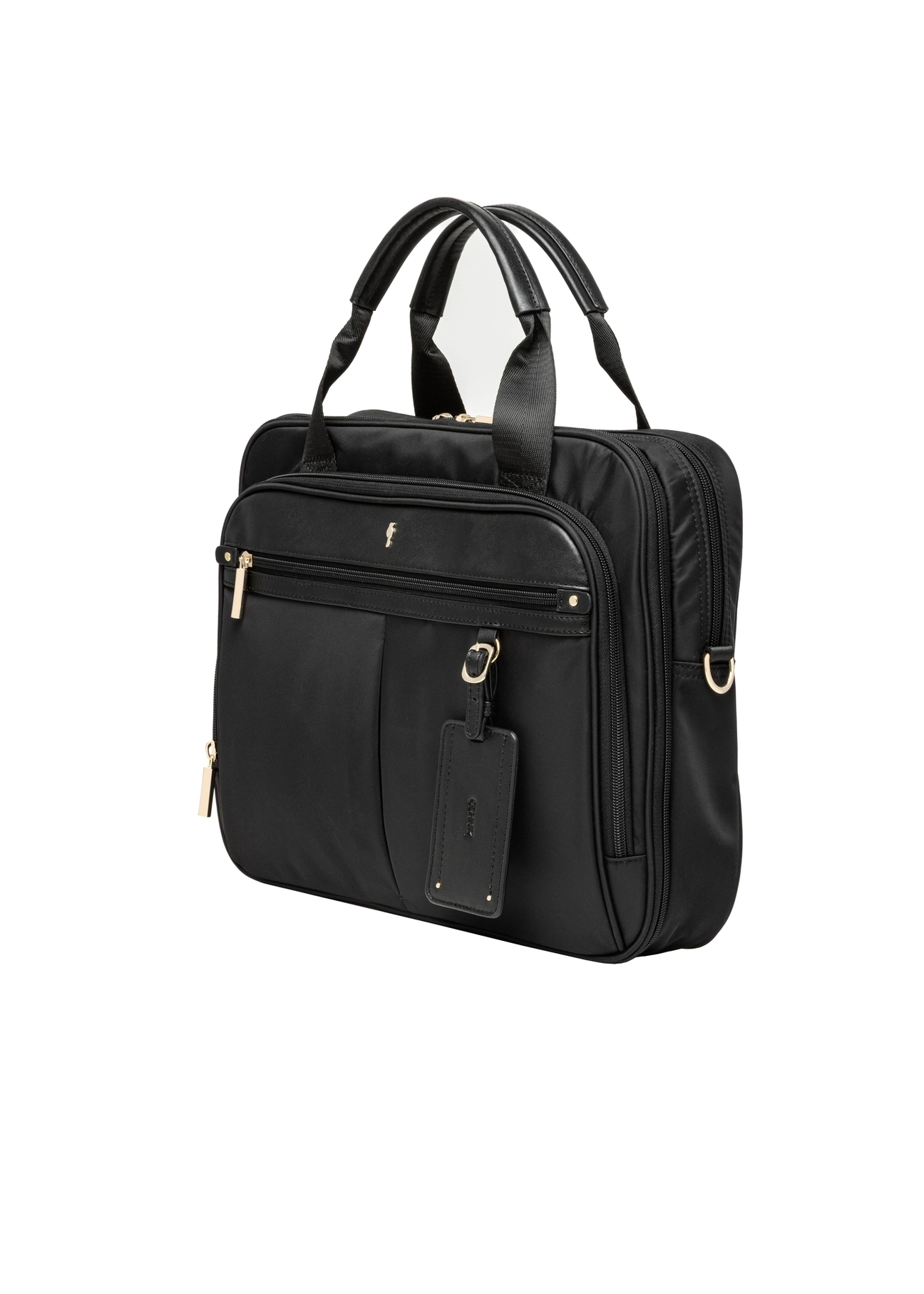 Black laptop bag TOREN-0352-99(Z26), diagonal product view on white background.