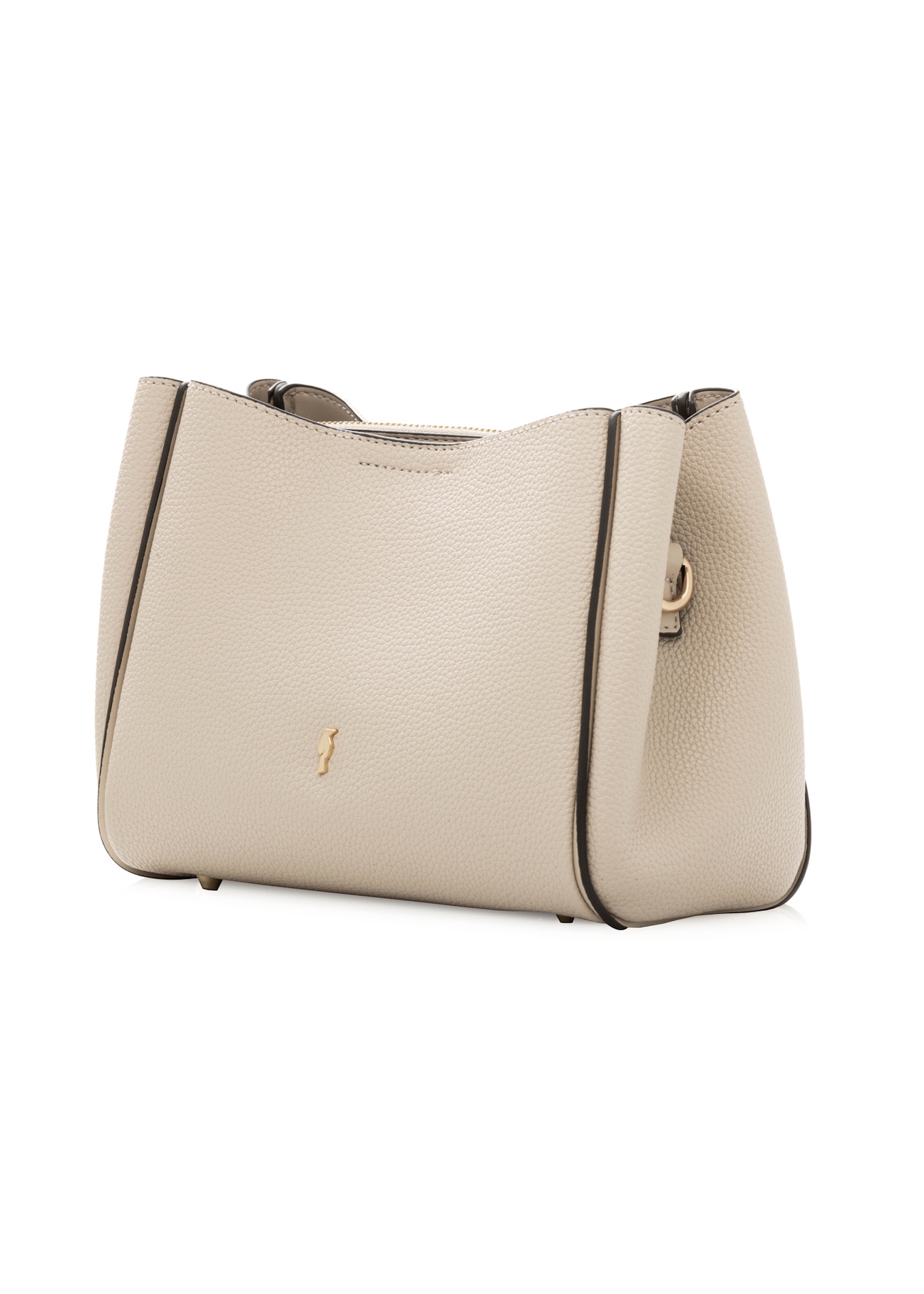 Beige women's shoulder bag TOREC-1182-1A(W26), diagonal product view on a white background.