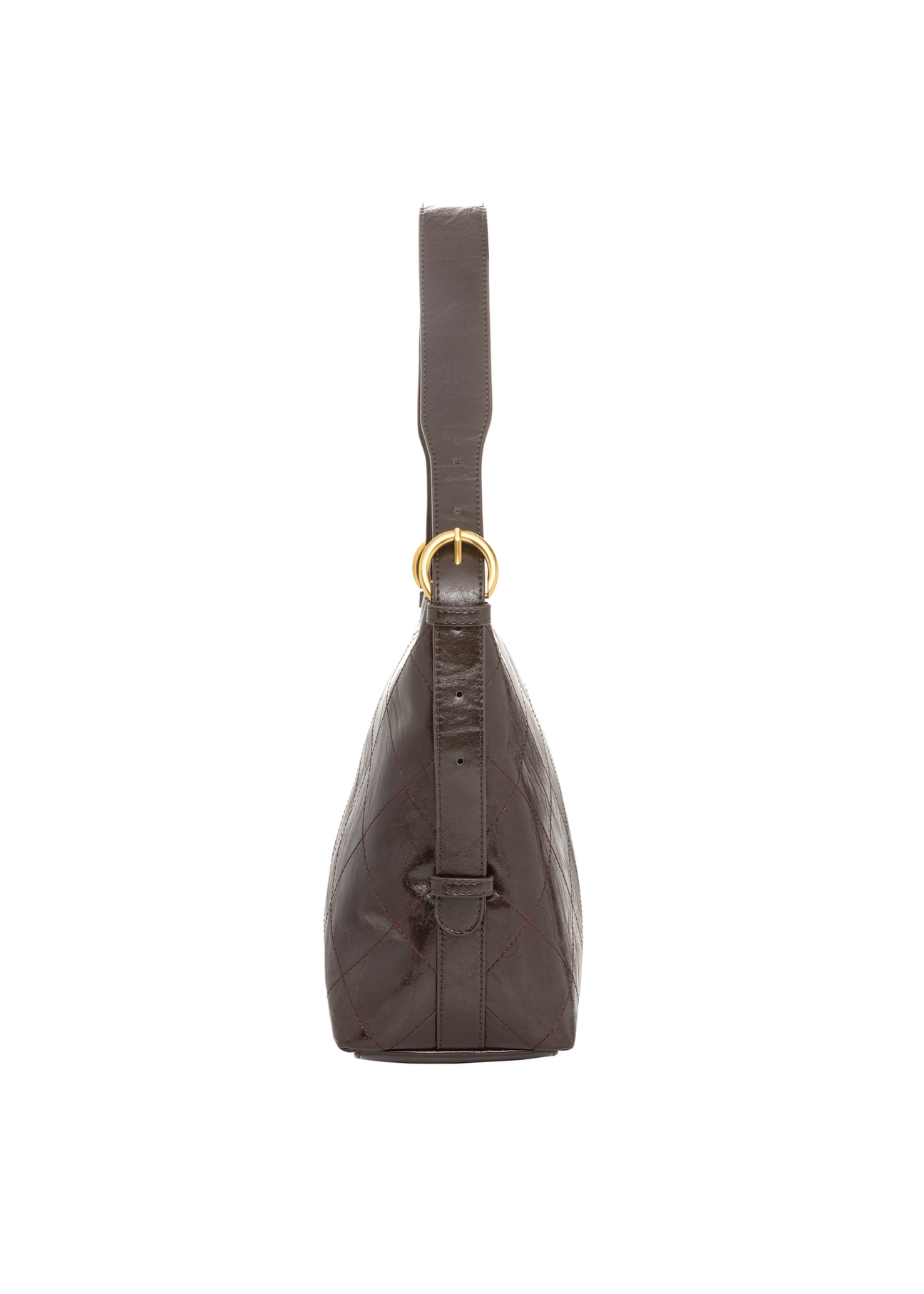 Women's handbag in black TOREC-1284-9I(Z26), product view from the side on a white background.