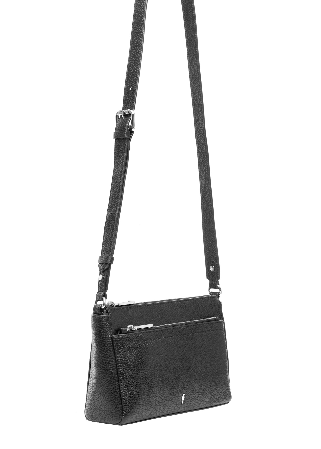 Black leather women's handbag TORES-0982D-99(Z25), product view with strap on white background.