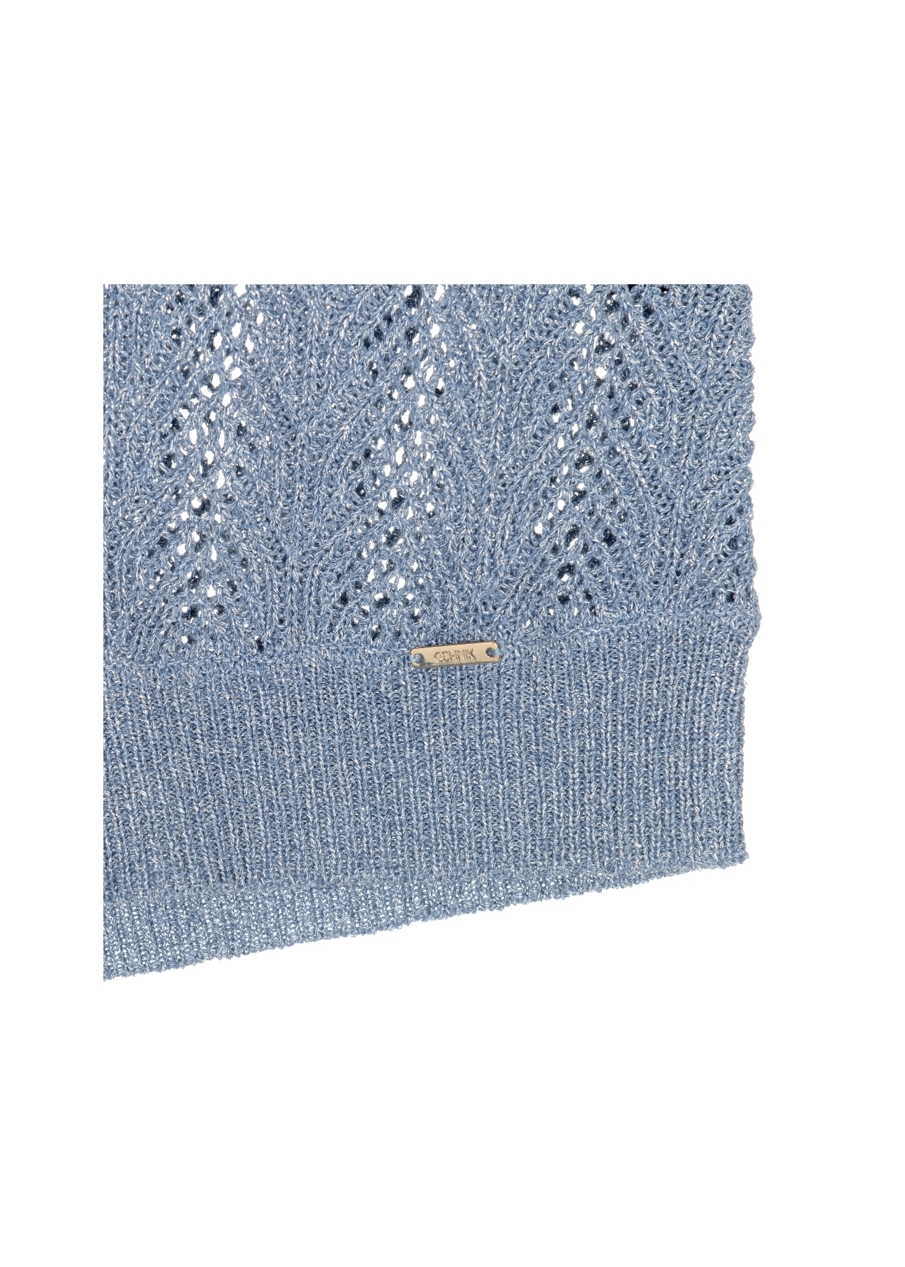 Blue openwork women's sweater SWEDT-0159-61(W22)-05
