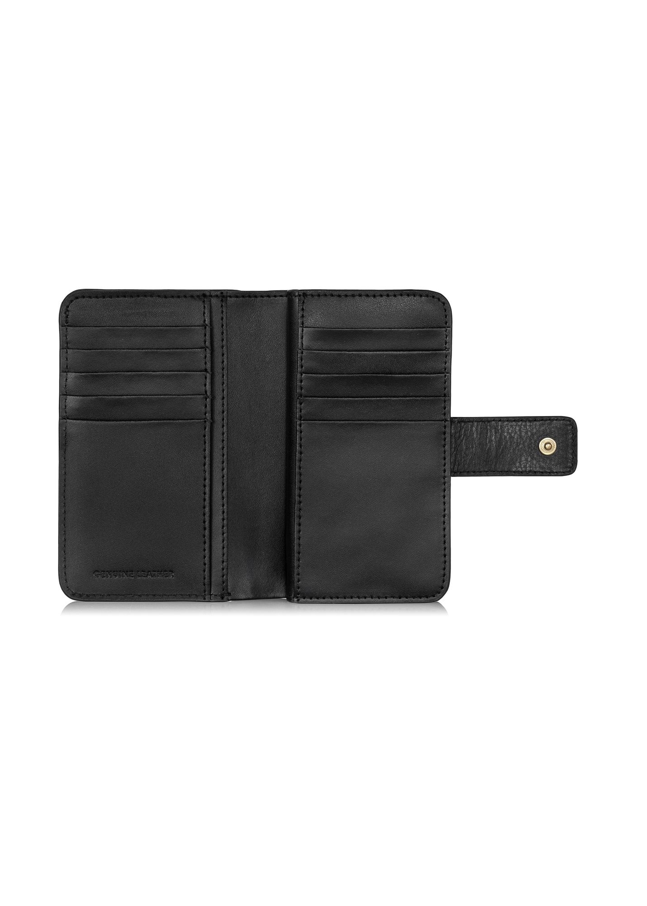 Black leather women's wallet with embossing PORES-0886-99(Z23)-05
