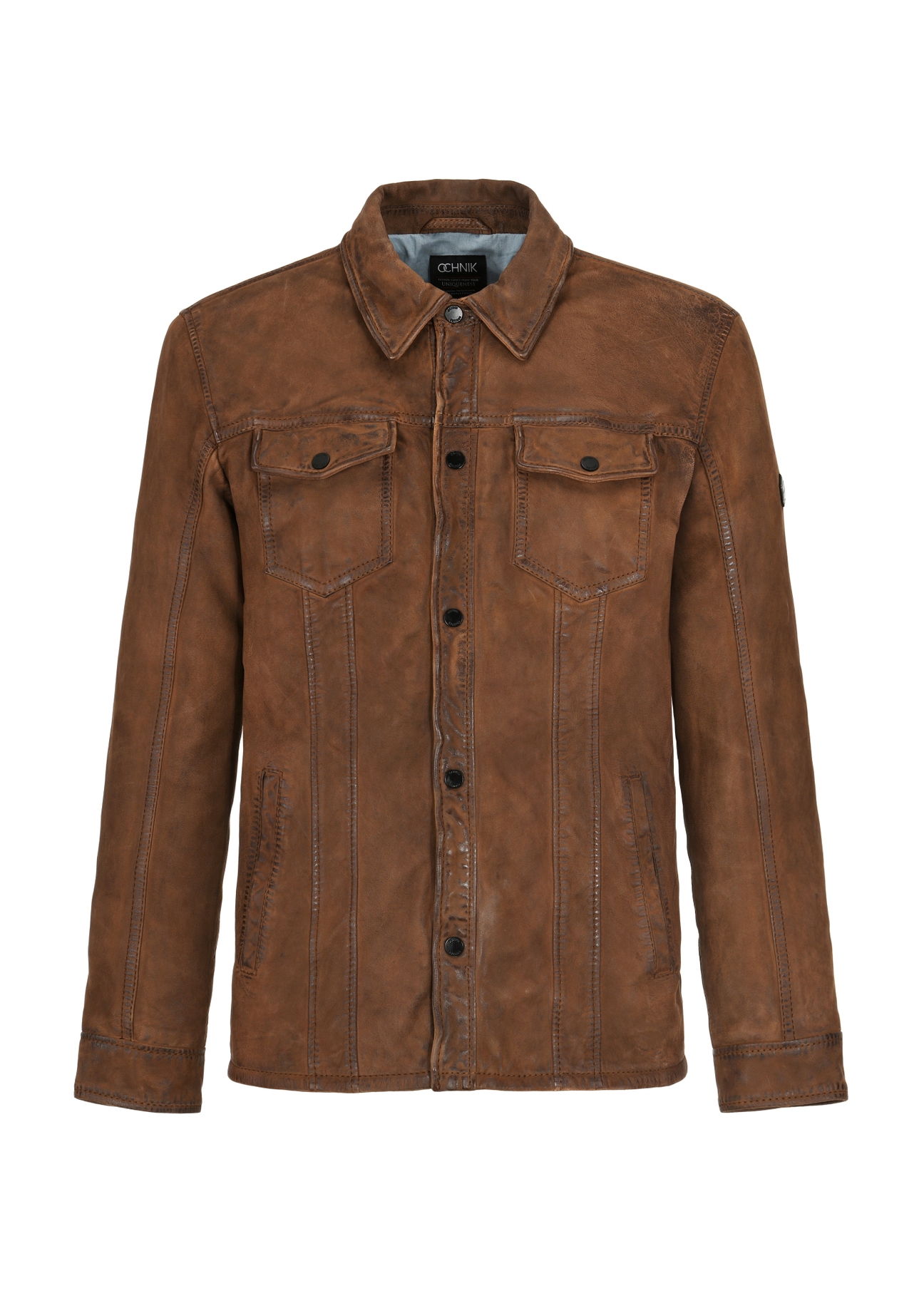 Brown leather jacket for men KURMS-0335-2078(W24)-05