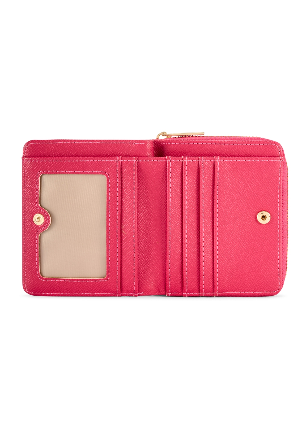 Fuchsia medium women's wallet POREC-0412-5E(W26), product view inside on white background.