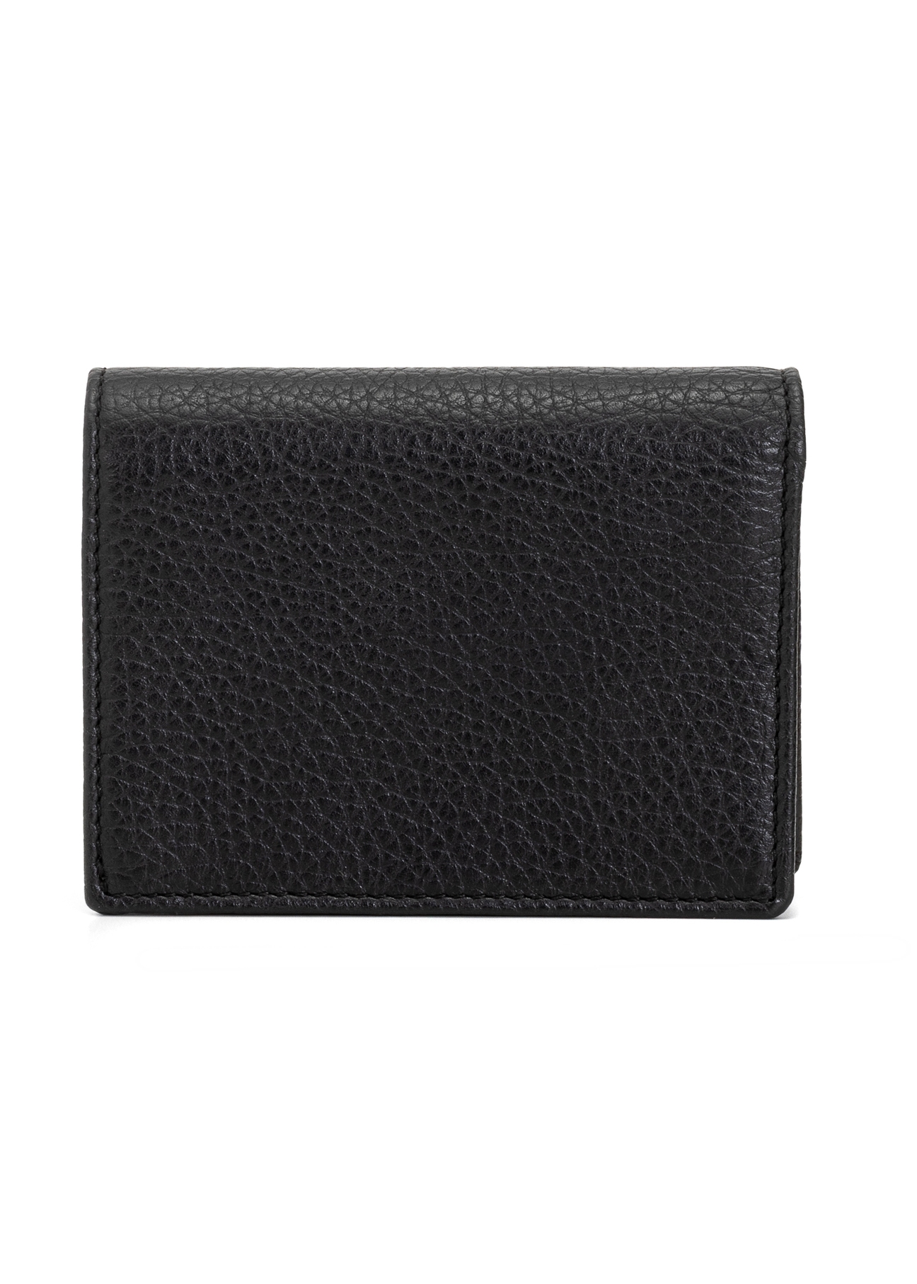 Black leather women's wallet PORES-0944G-99(Z25), product view from the back on a white background.