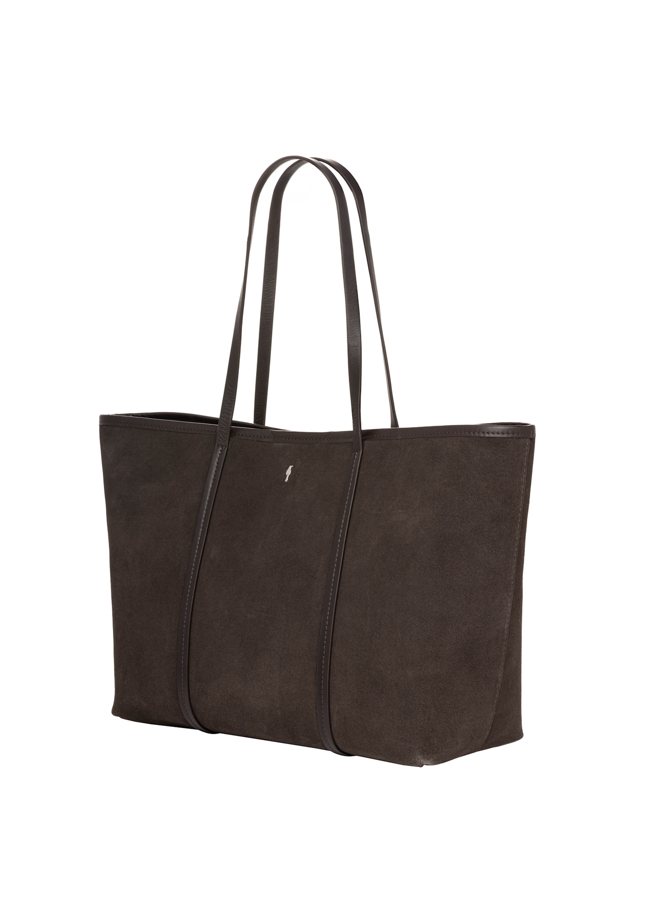 Large women's leather handbag in dark brown color TORES-1397-1I(Z26), diagonal product view on a white background.