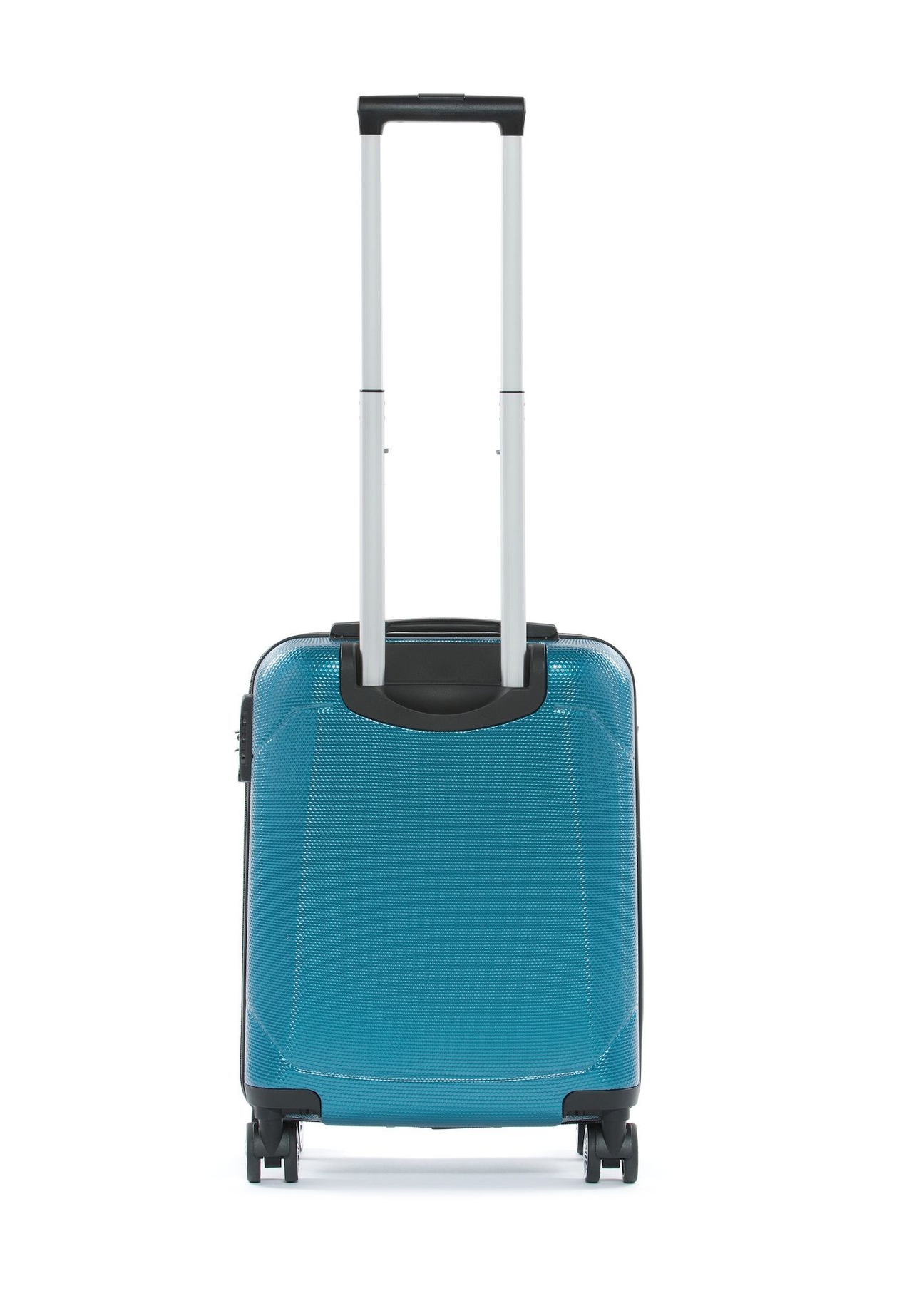 Small suitcase on wheels WALPC-0014-7B-19(W26), product view from the back on a white background.