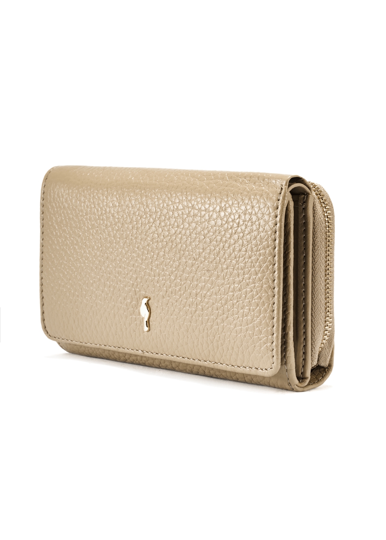 Beige leather medium women's wallet PORES-0801F-80(W25)