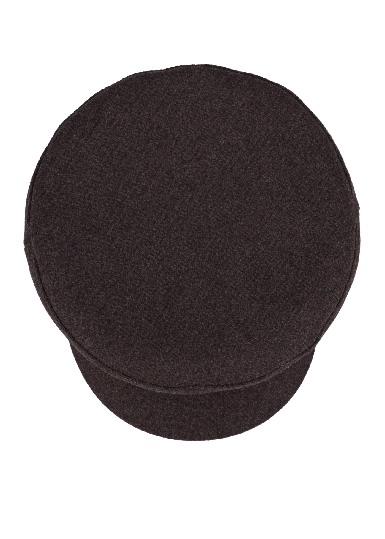 Dark brown women's wool hat CZADT-0225-1I(Z26) - product view from above, on a white background.