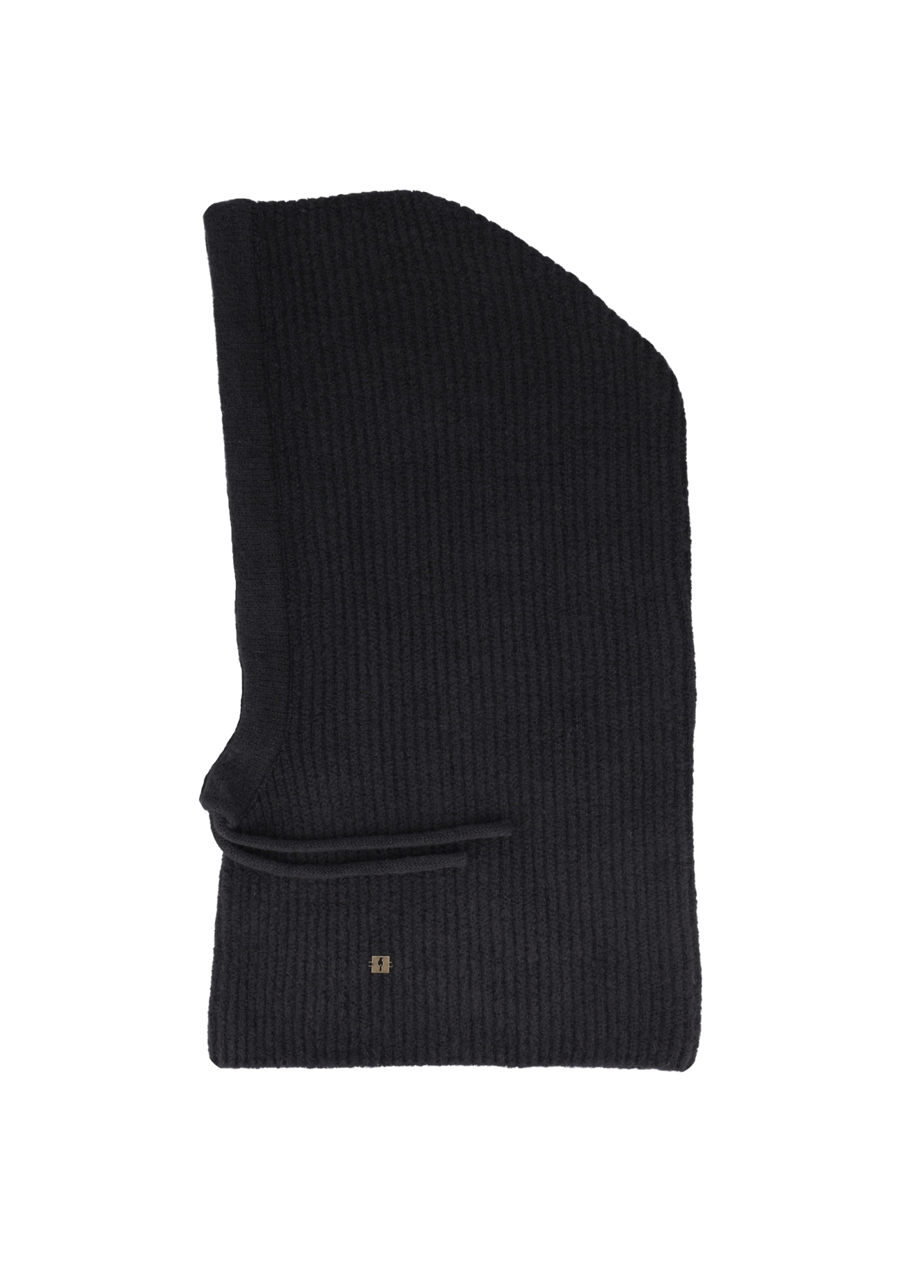 Black women's scarf with hood SZADT-0215-99(Z26) - product view from above, on a white background.