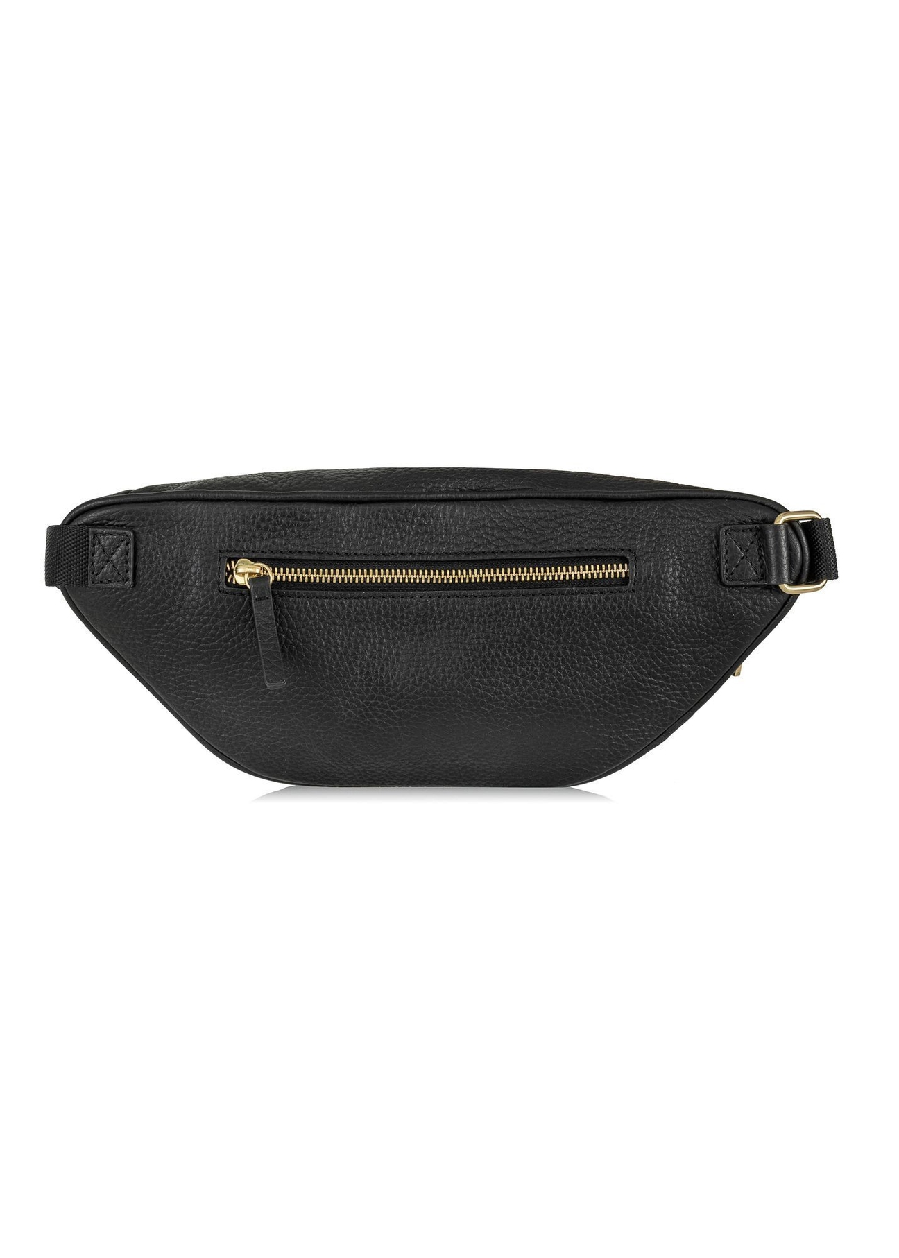 Women's leather black waist bag TORES-0721D-99(Z25), back view of the product on a white background.
