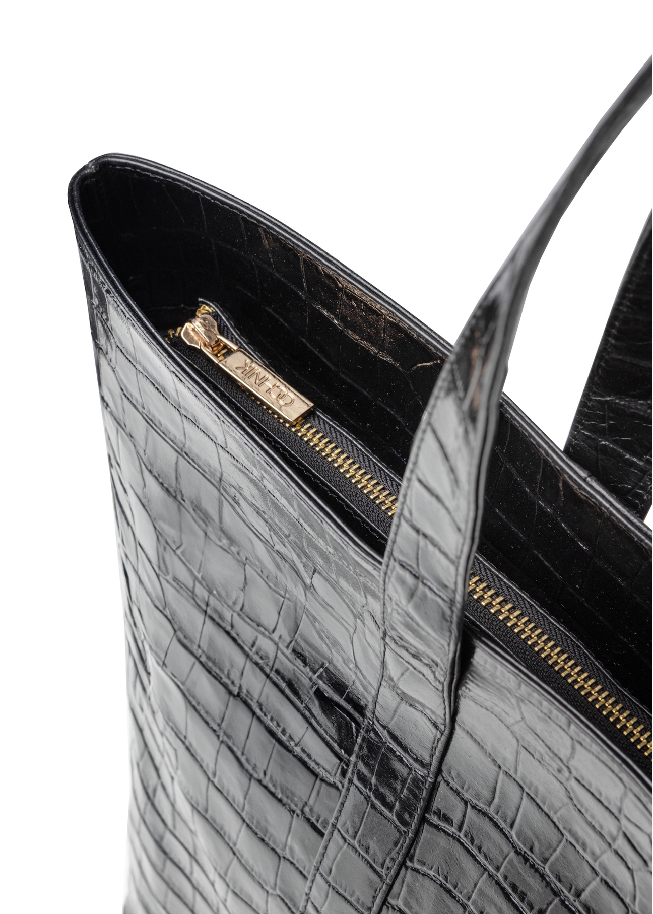 Women's croco shopper bag TORES-0700C-9G(W26), close-up of the product detail on a white background.