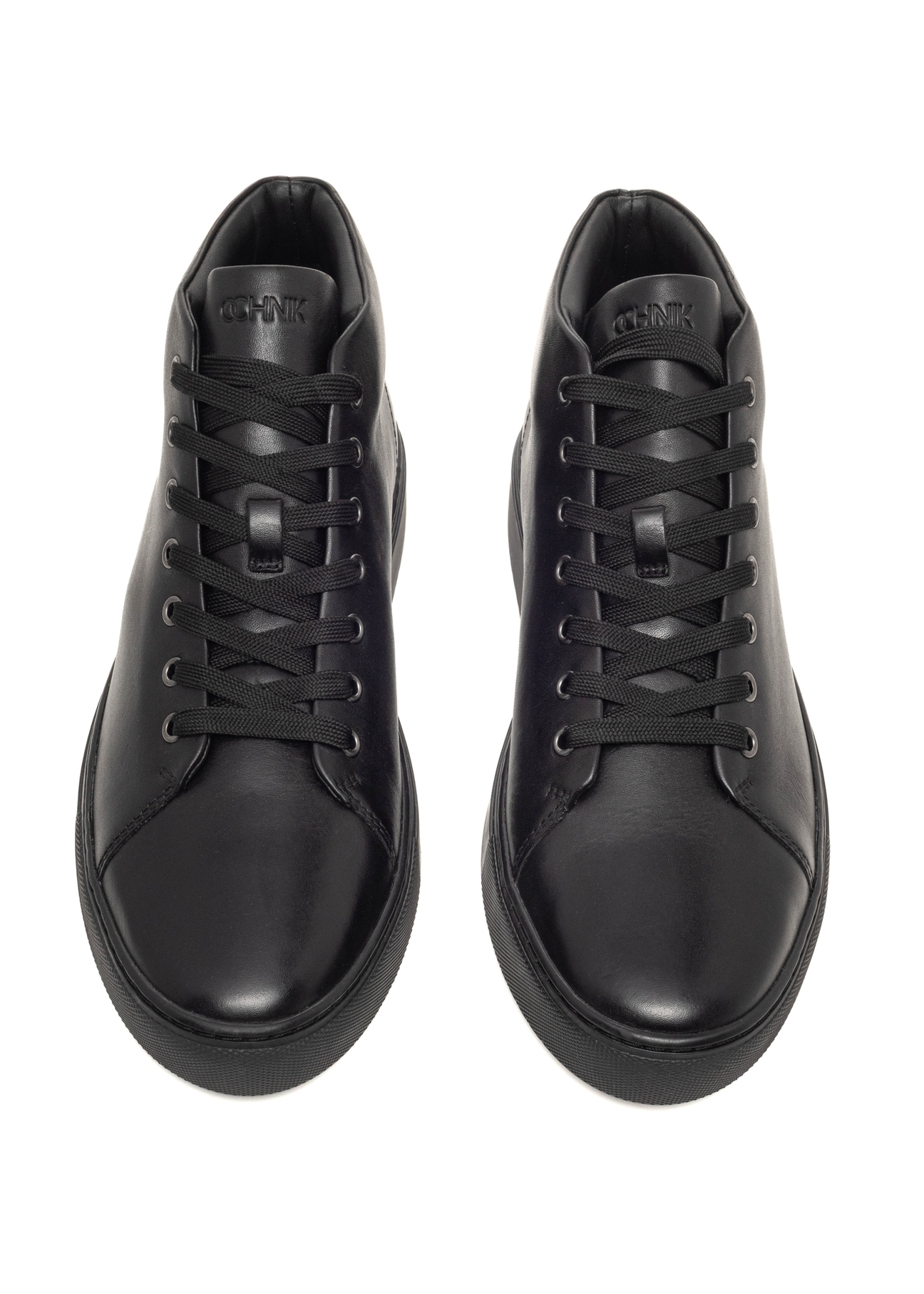 Black men's leather shoes BUTYM-0550-99(Z26), front product view on white background.