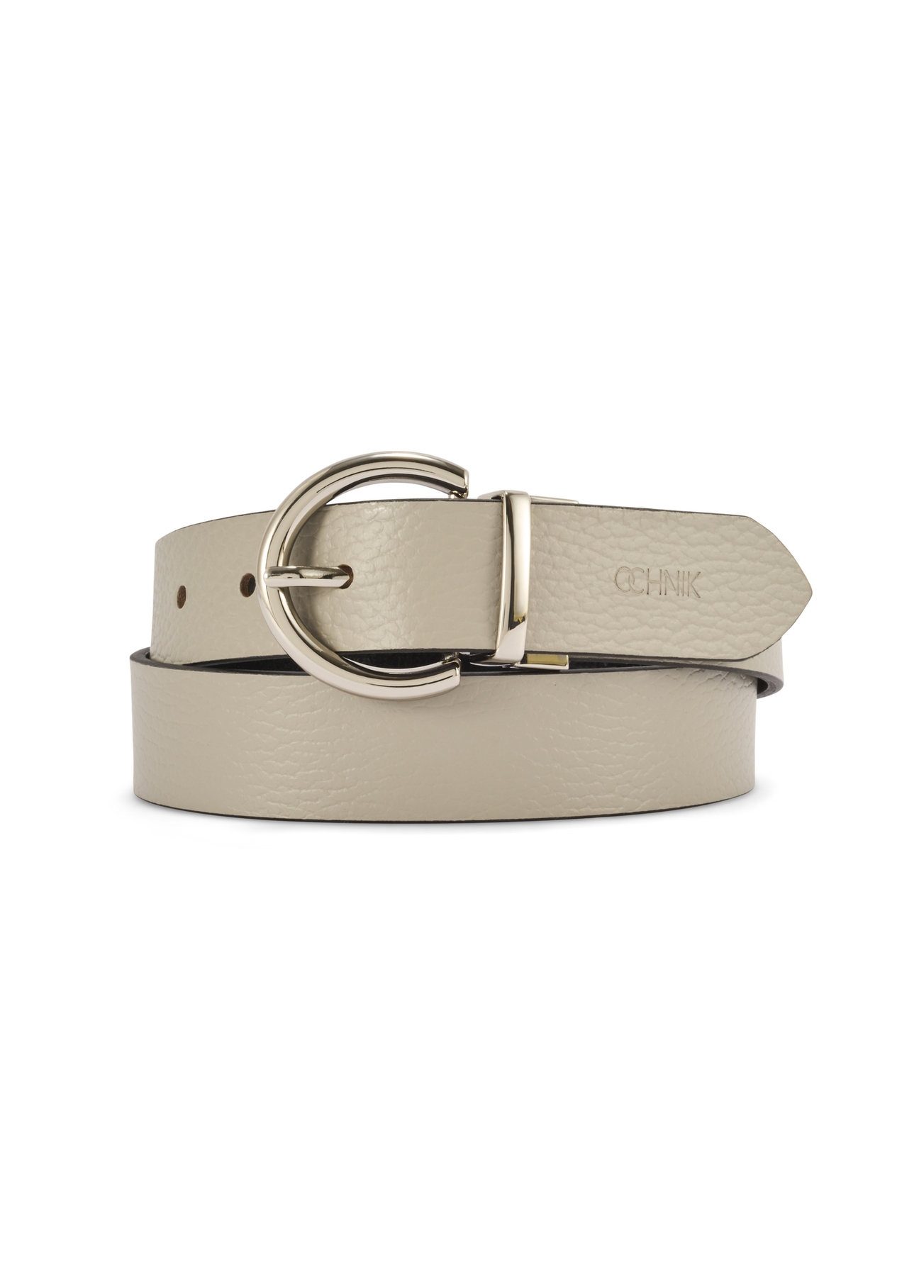 Reversible black and gray women's belt PASDS-0175B-92(Z25), product view from the front on a white background.