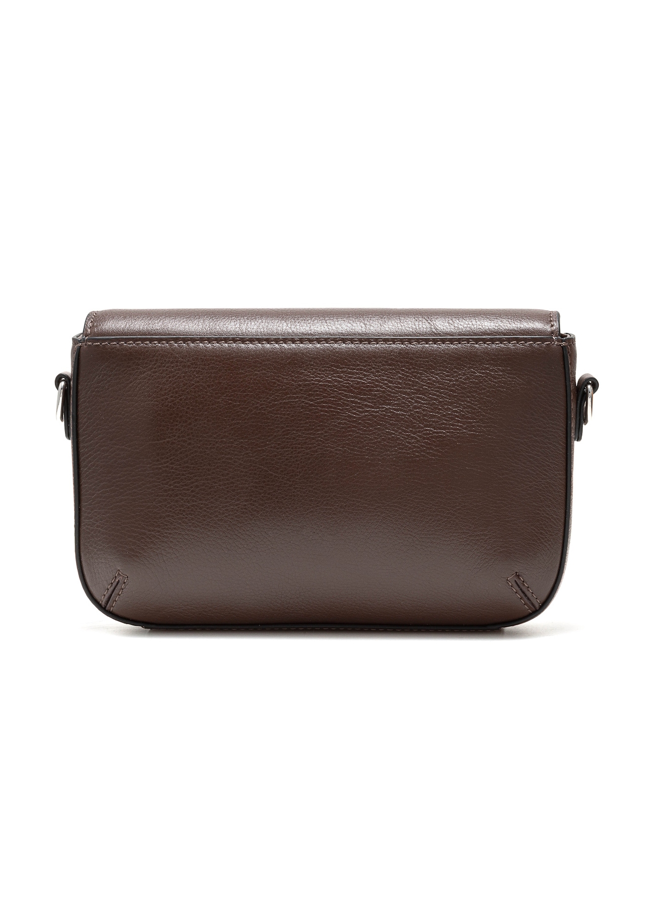Brown leather small women's handbag TORES-1184-89(Z25), product view from the back on a white background.