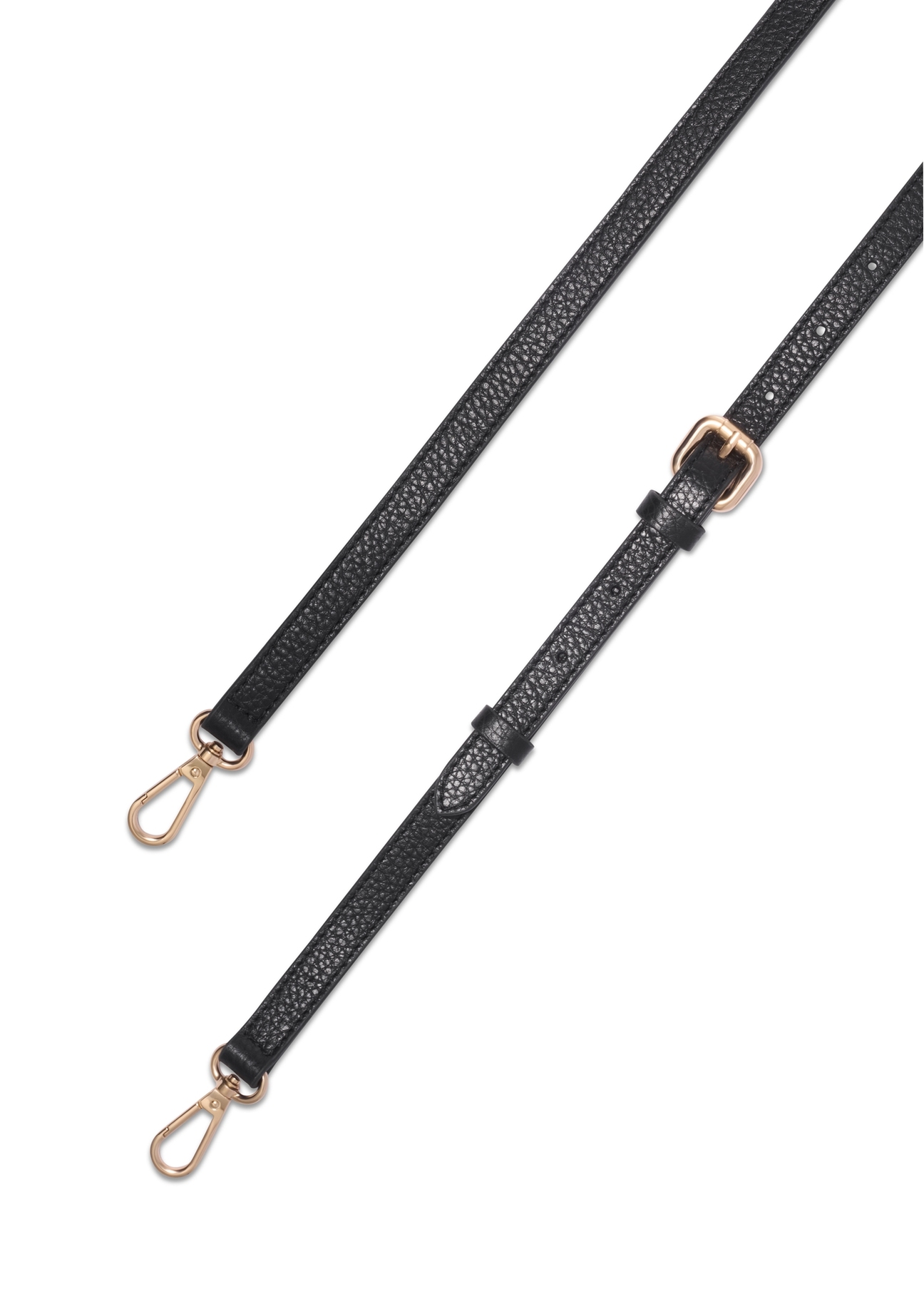 Women's leather handbag in black color TORES-1361-9I(Z26), view of the product strap on a white background.