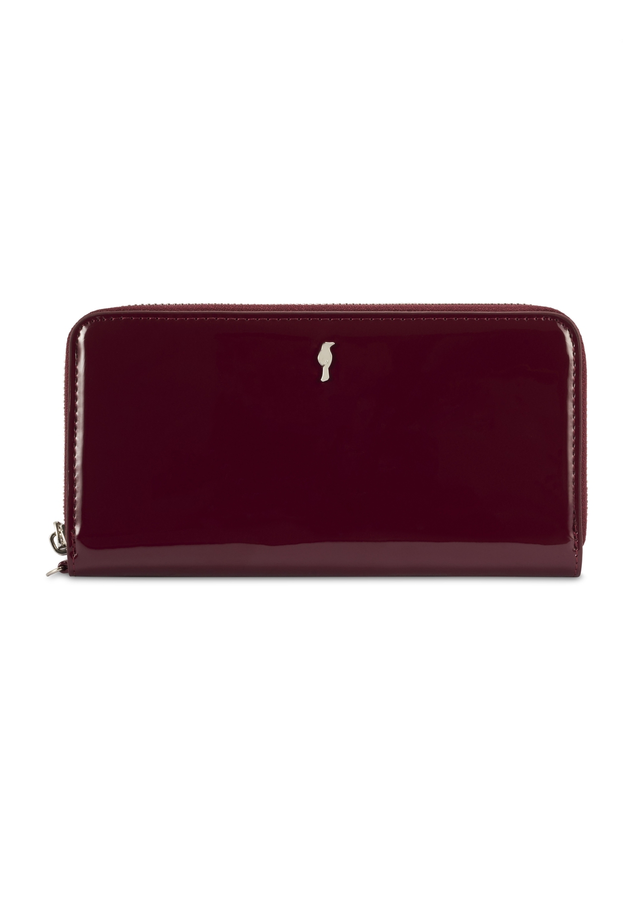 Large burgundy women's wallet POREC-0418-49(Z25), product view from the front on a white background.