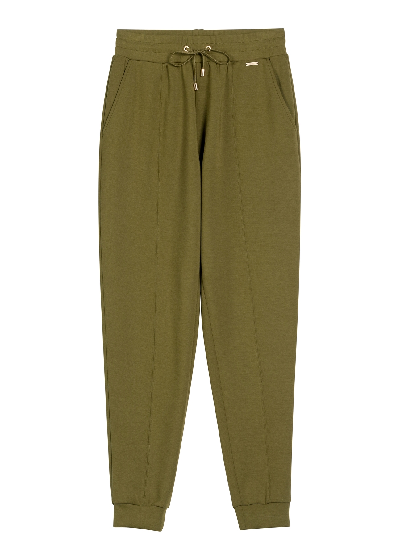 Women's khaki trousers SPODT-0108-8D(W26) - front product view, on white background.