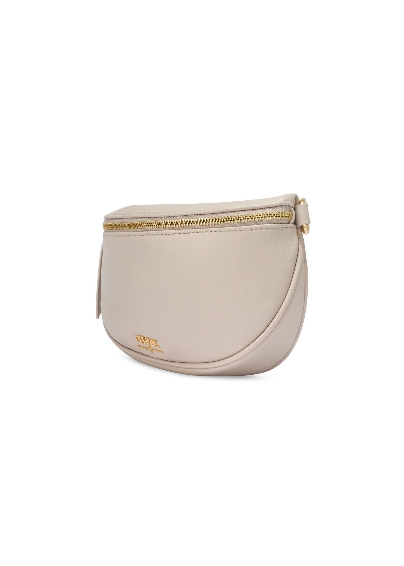 Cream women's waist bag TOREC-1191-0B(W26) - diagonal view of the product, on a white background.