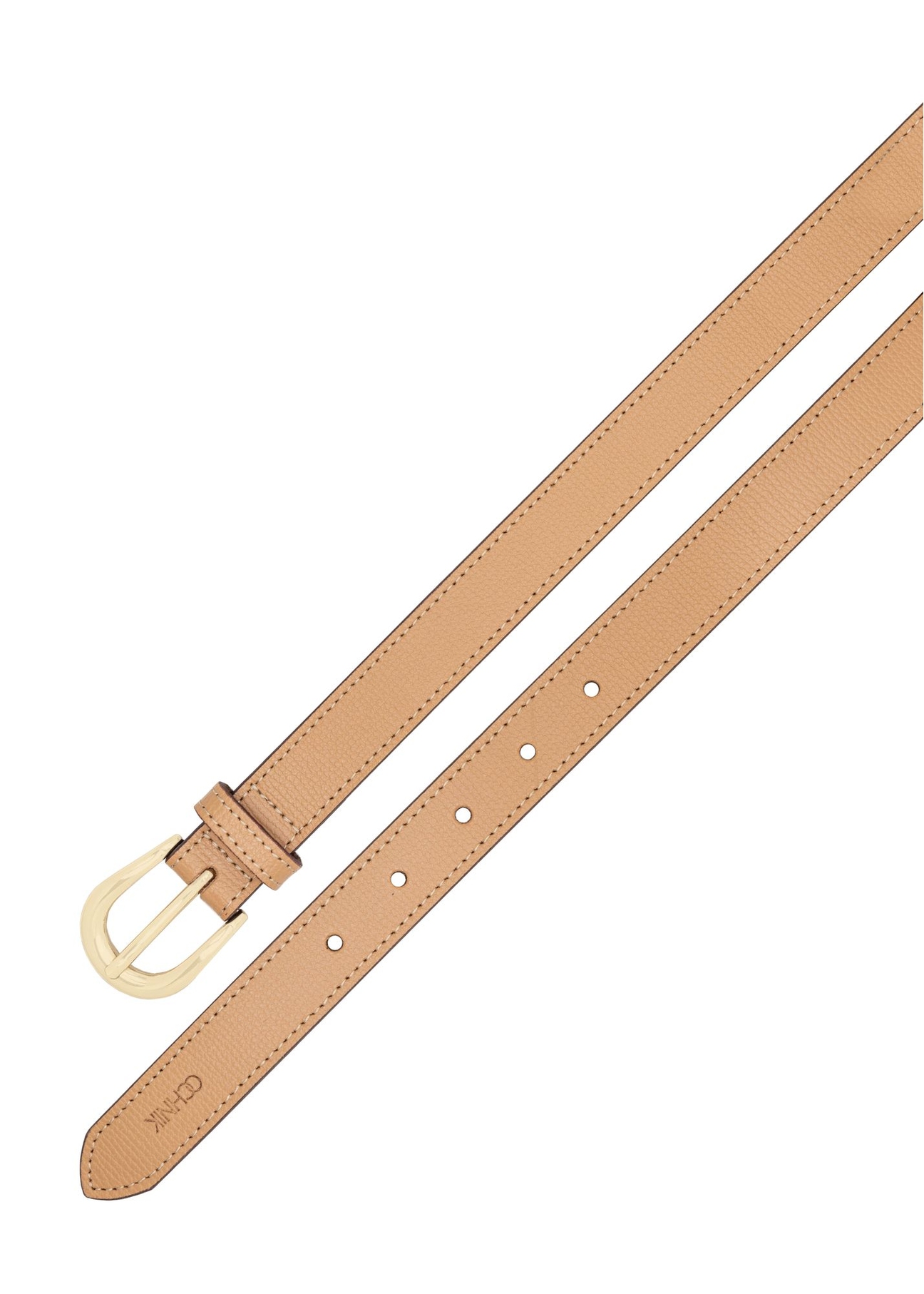 Dark beige leather women's belt PASDS-0303-1C(W26)