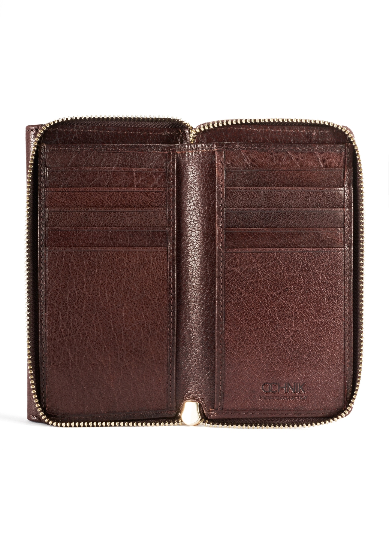 Medium brown women's wallet PORES-0965-89(Z25), product view from the inside on a white background.-02