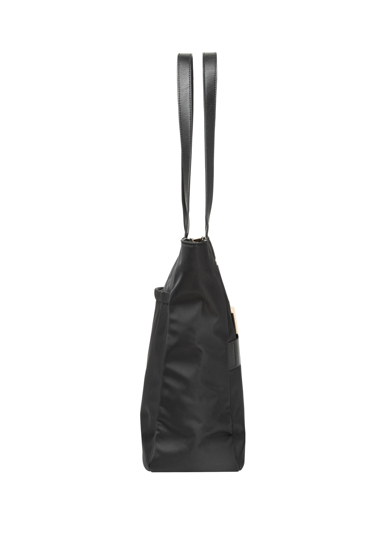 Large black shopper bag TOREN-0353-99(Z26), side view of the product on a white background.