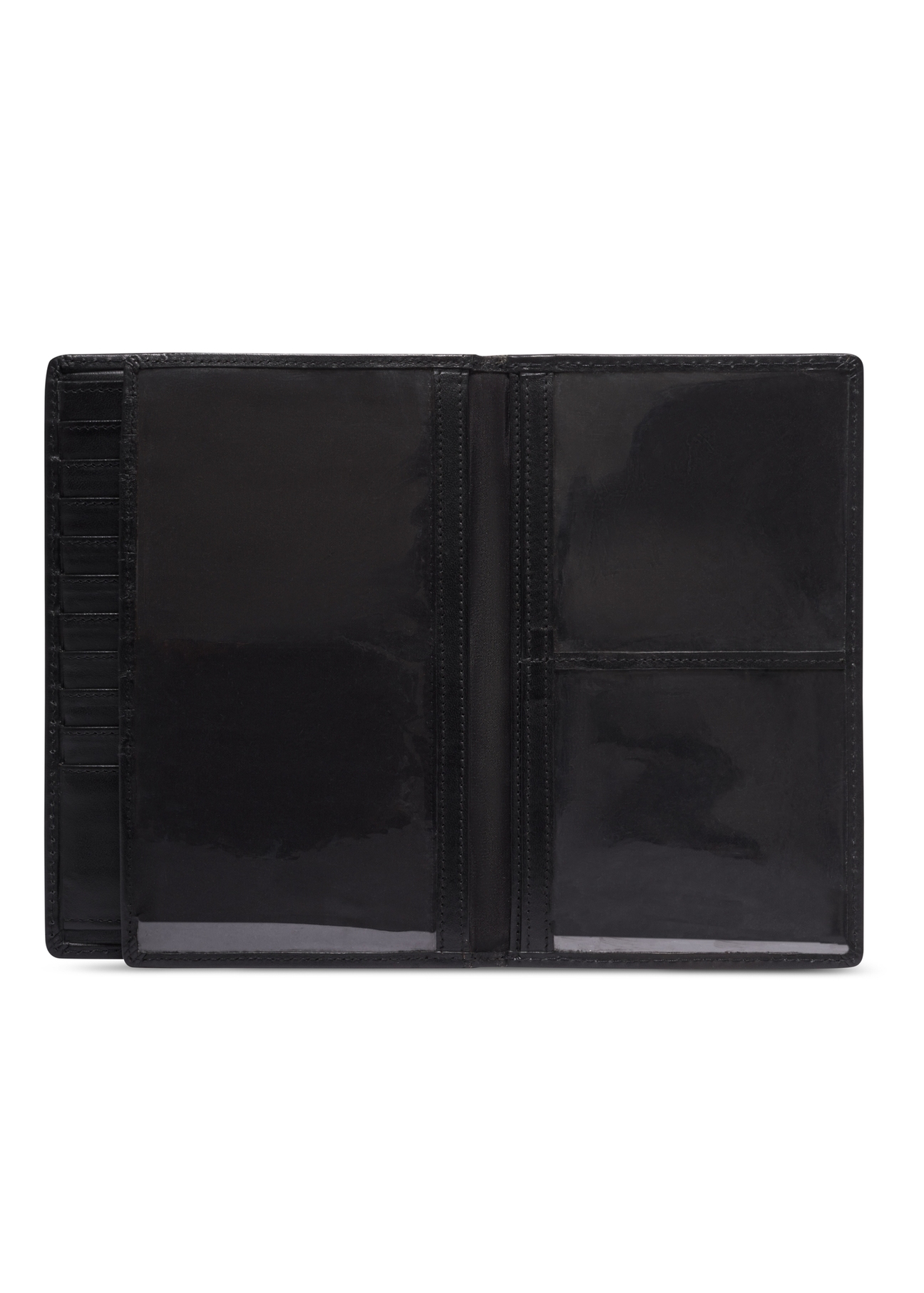 Black men's leather wallet PORMS-0706-99(Z26), product view inside on white background.