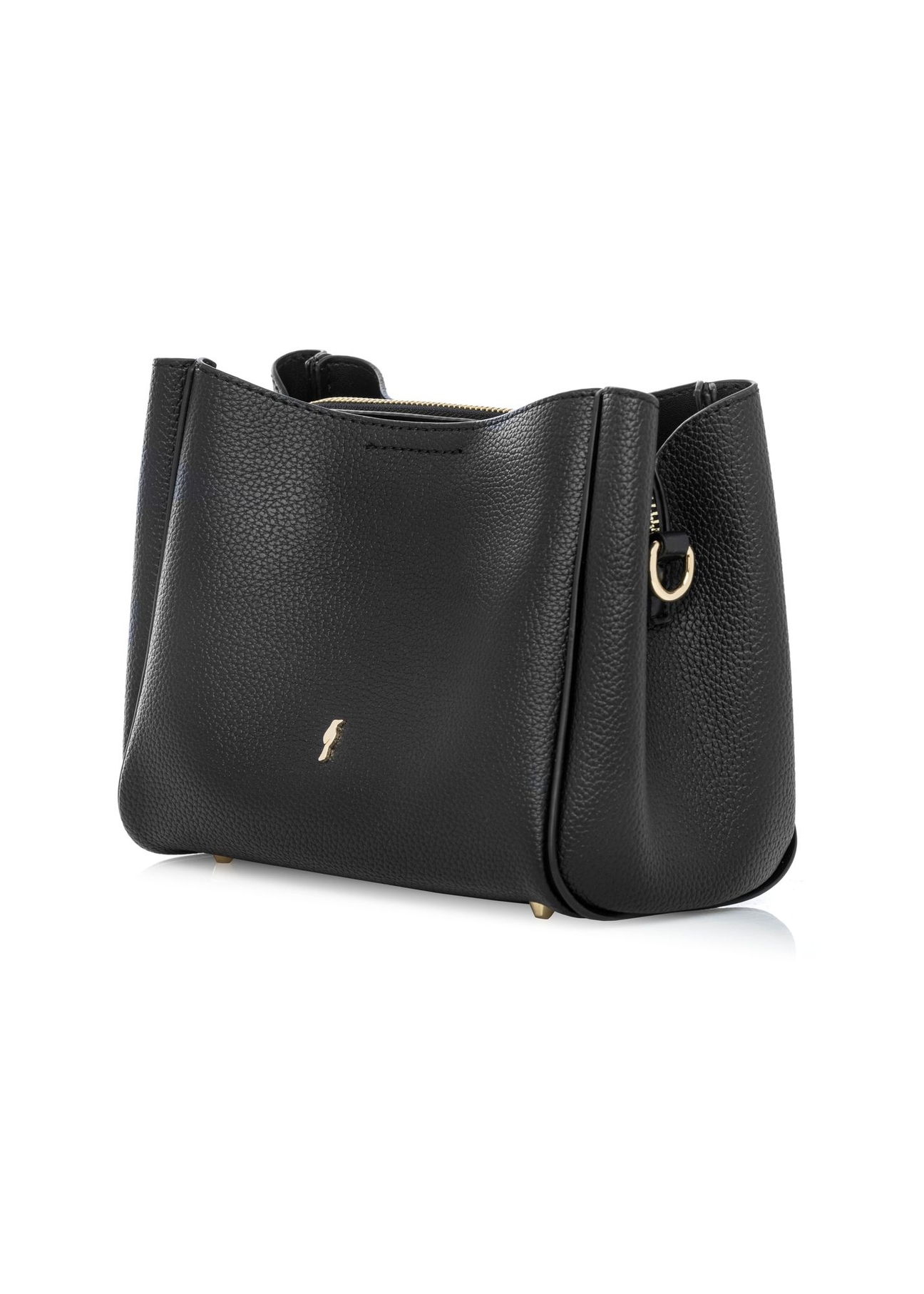Black women's shoulder bag TOREC-1180-99(W26) - diagonal product view, on a white background.