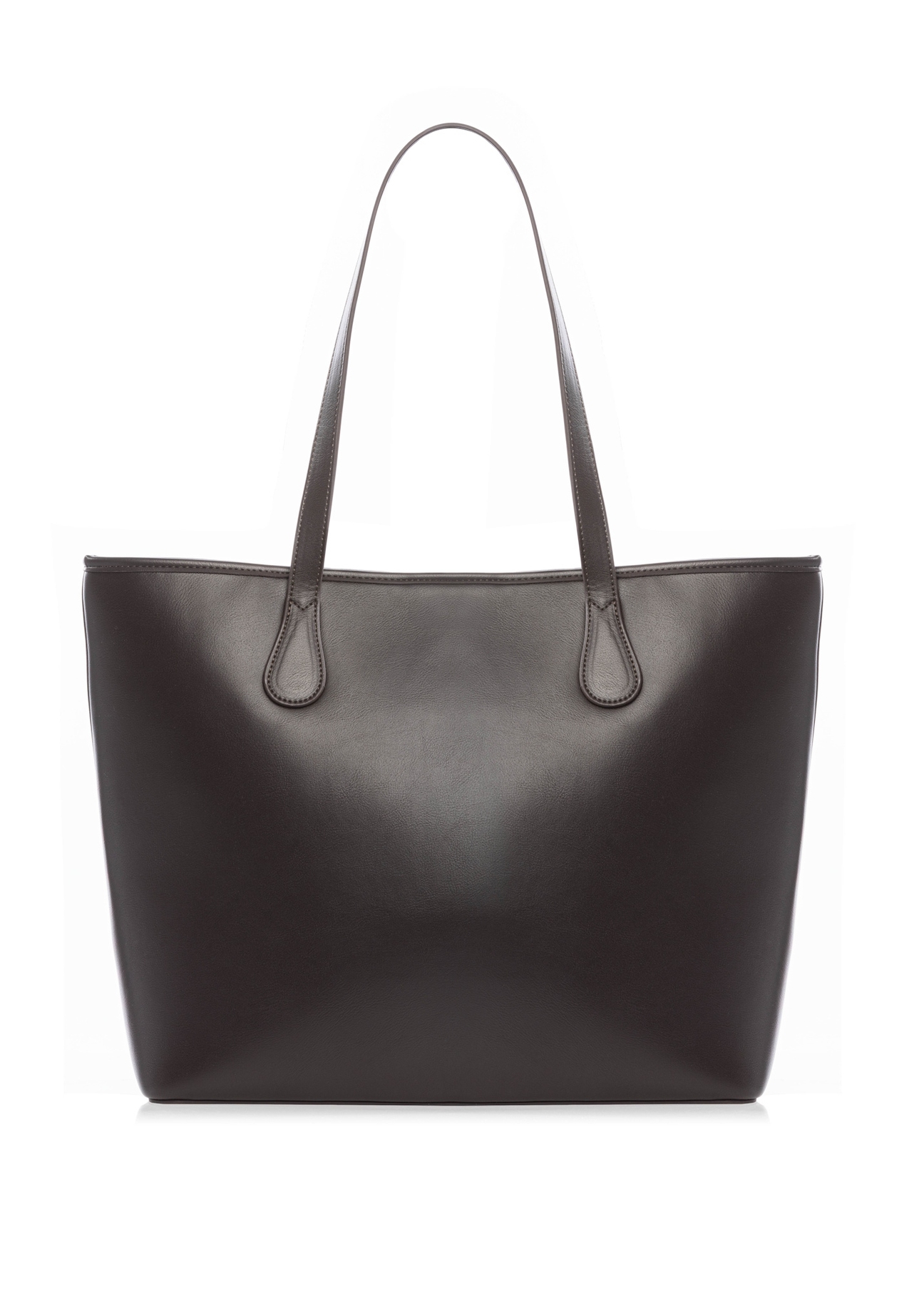 Brown women's shopper handbag TOREC-1235-1H(W26), product view from the back on a white background.