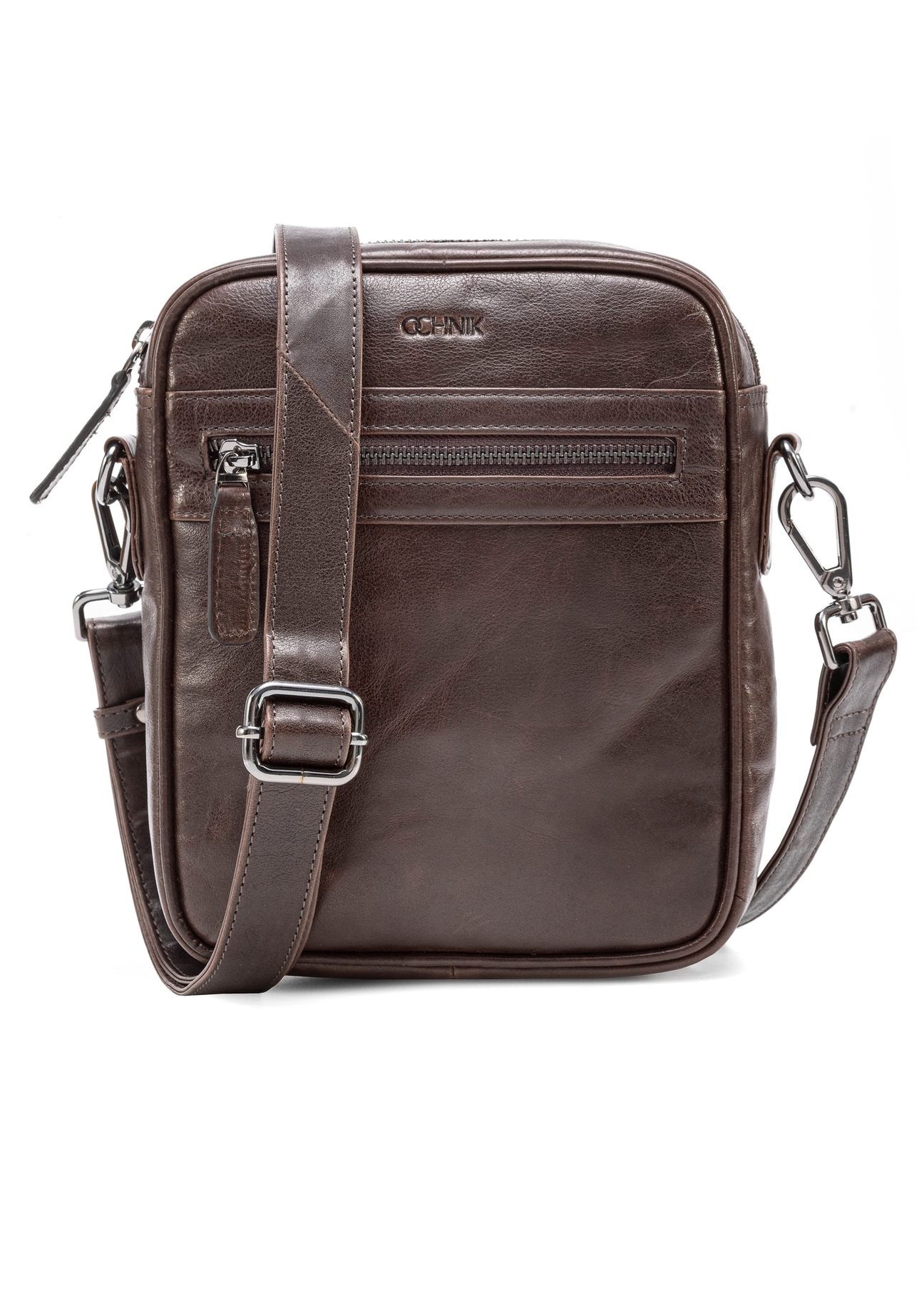 Brown men's bag TORMS-0461-89(Z25), product view from the front on a white background.