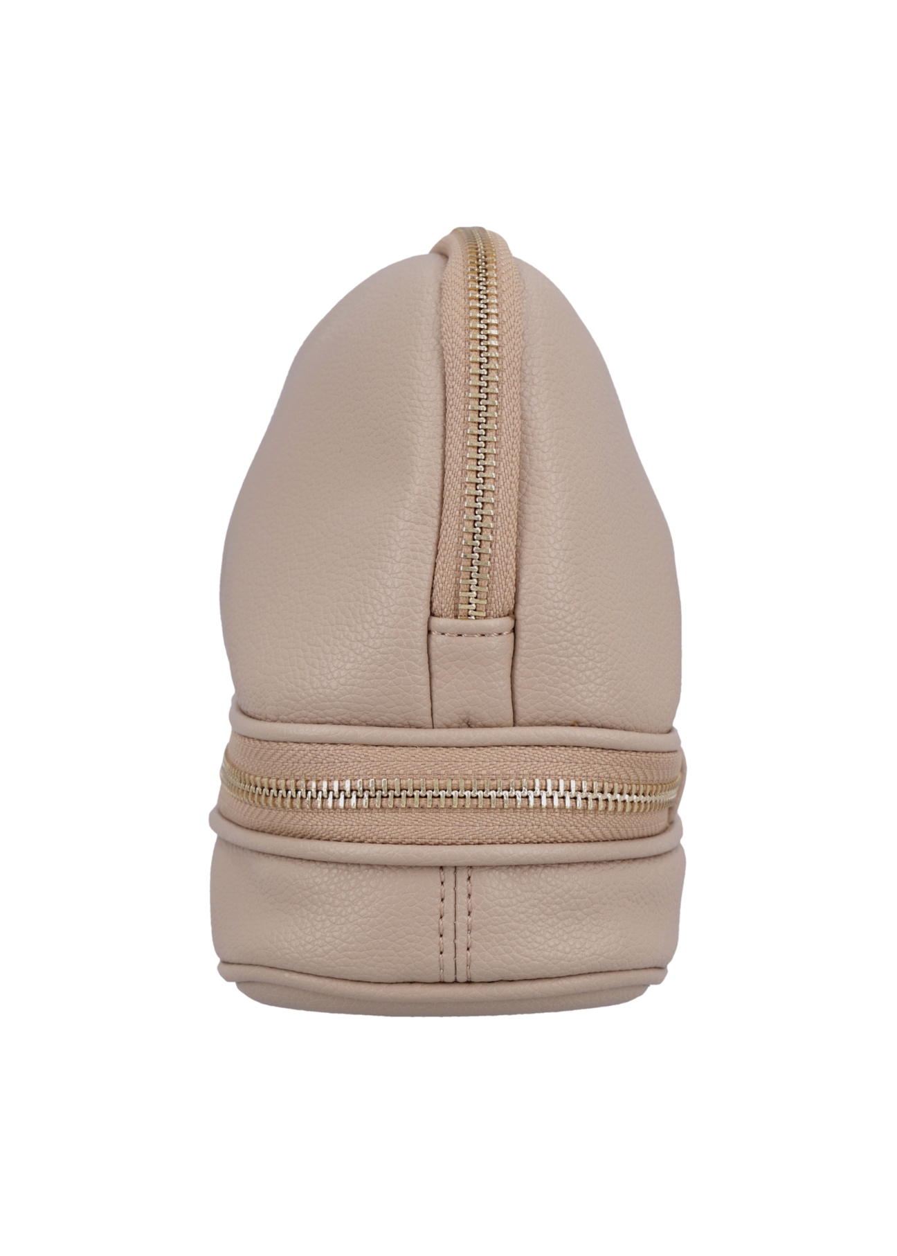 Beige women's cosmetic bag TOREC-1348-1B(Z26), side view of the product on a white background.