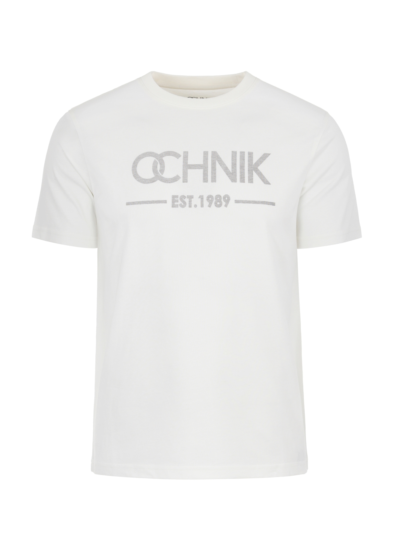 Cream T-shirt for men with logo TSHMT-0095-12(W24)-03