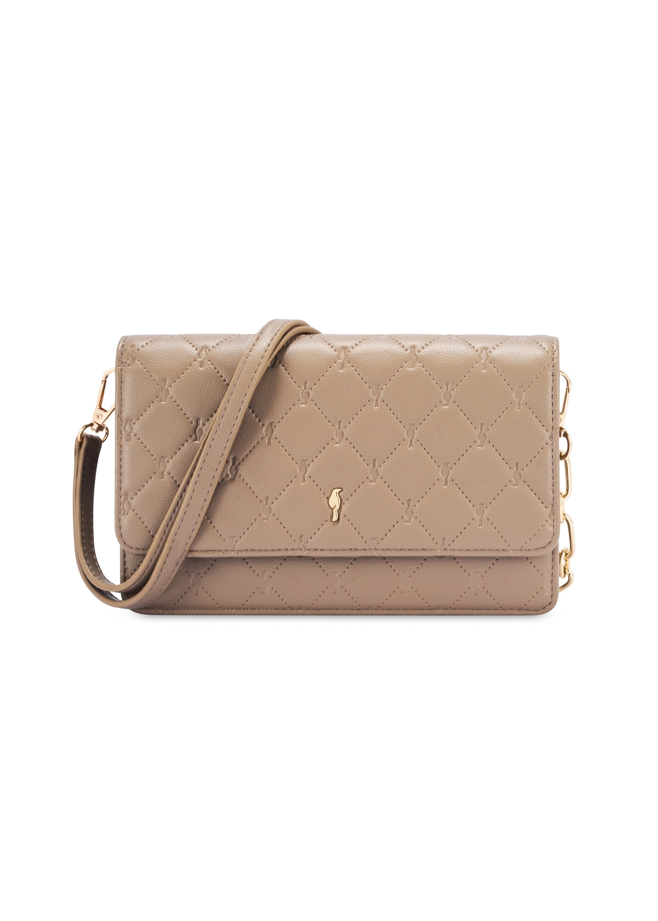 Small beige women's handbag TOREC-1178-1P(W26), front product view on a white background.