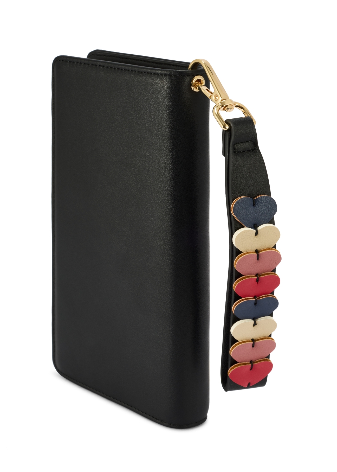 Black large wallet with decorative handle POREC-0417-99(Z25)