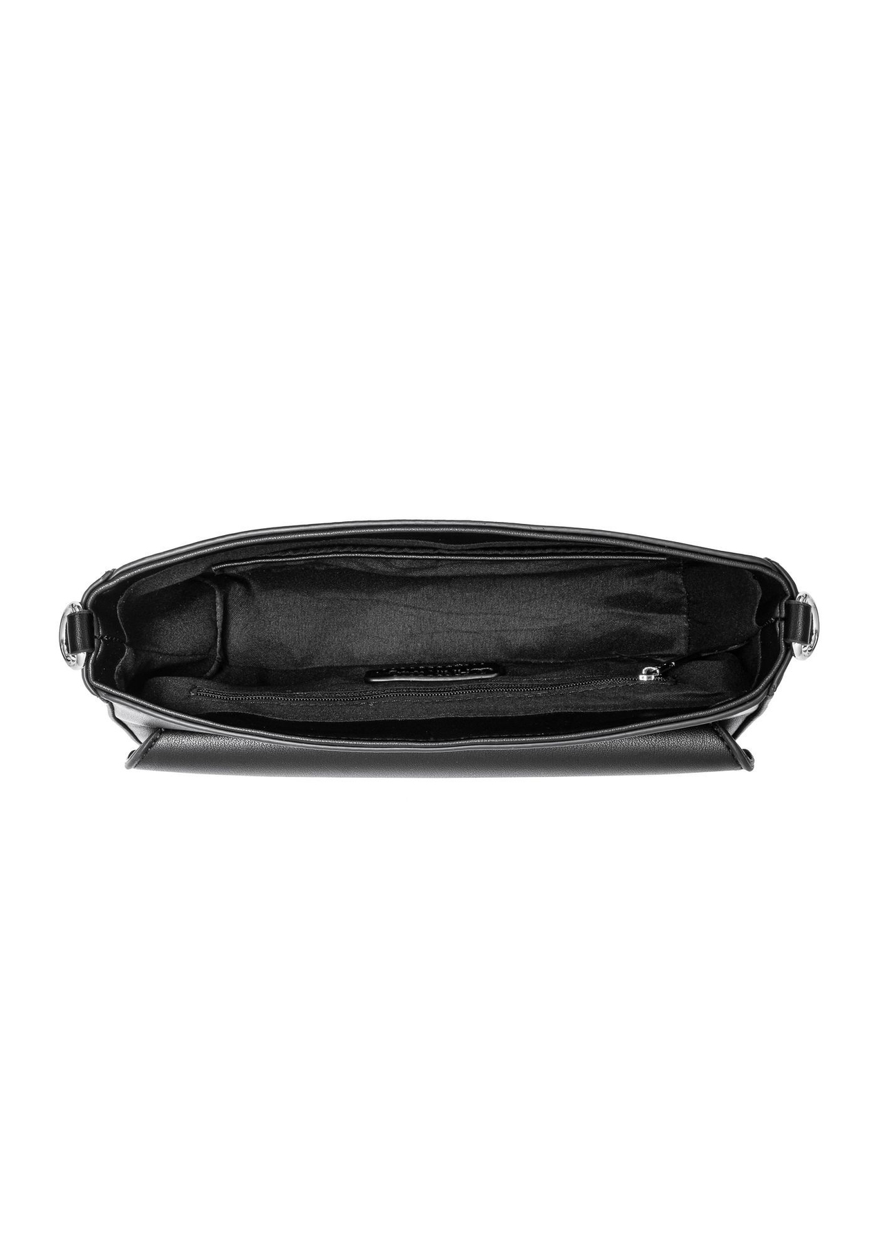 Black rectangular women's messenger bag TOREC-0930B-99(Z25), product view inside on white background.