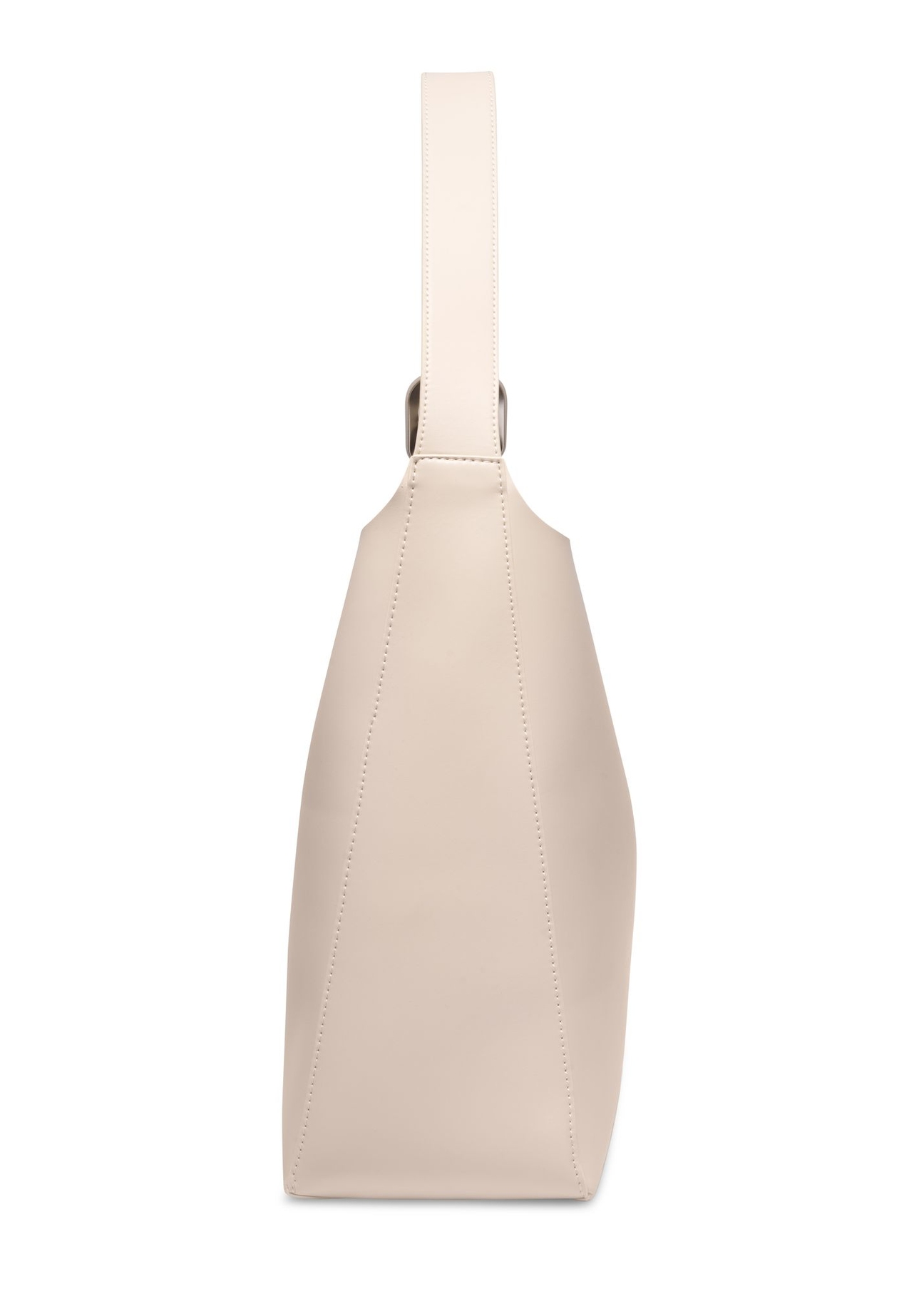 Large cream women's shoulder bag TOREC-1337-0B(Z26) - side view of the product, on a white background.