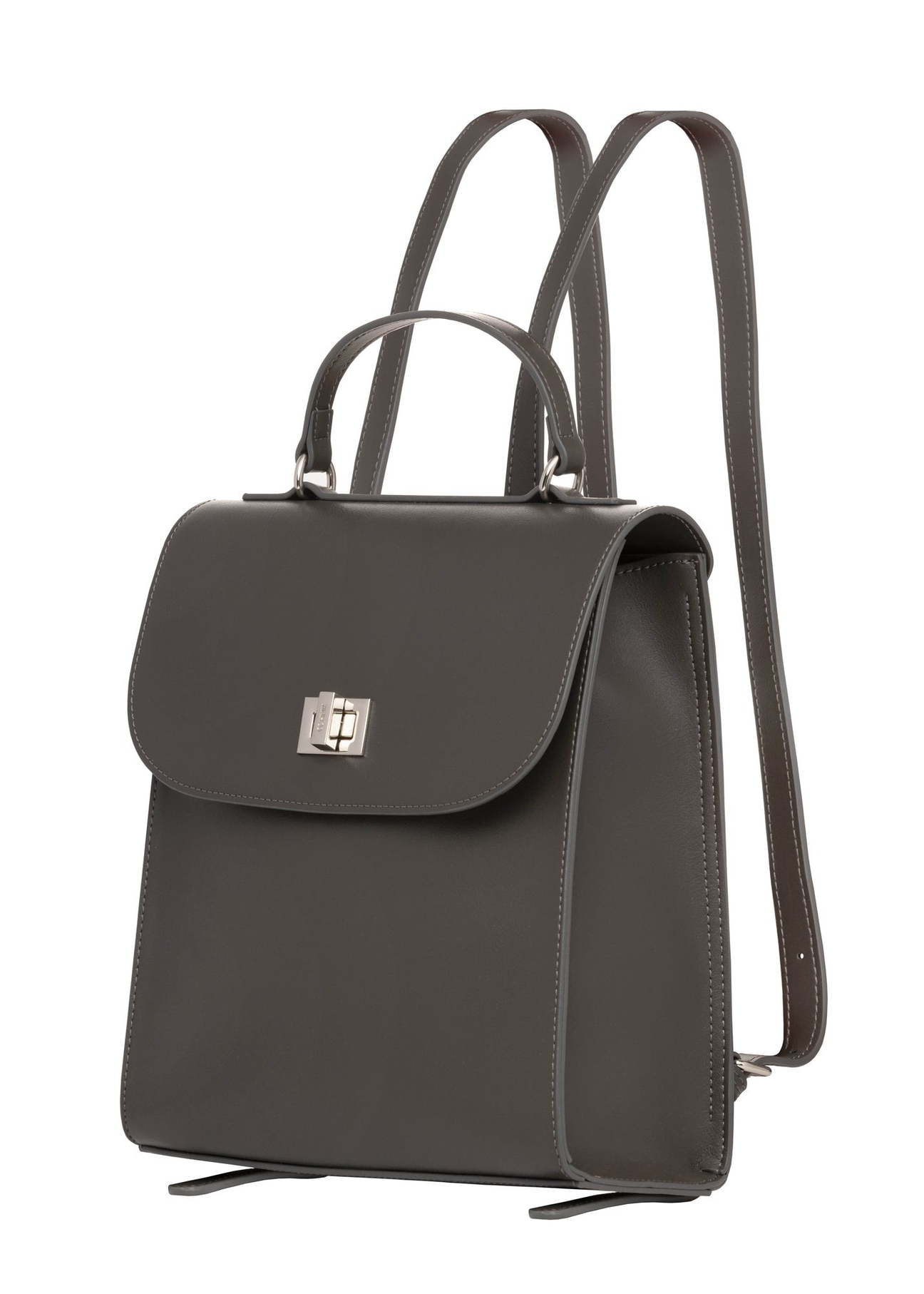Elegant graphite women's backpack TOREC-1281-9D(Z26) - diagonal product view, on a white background.