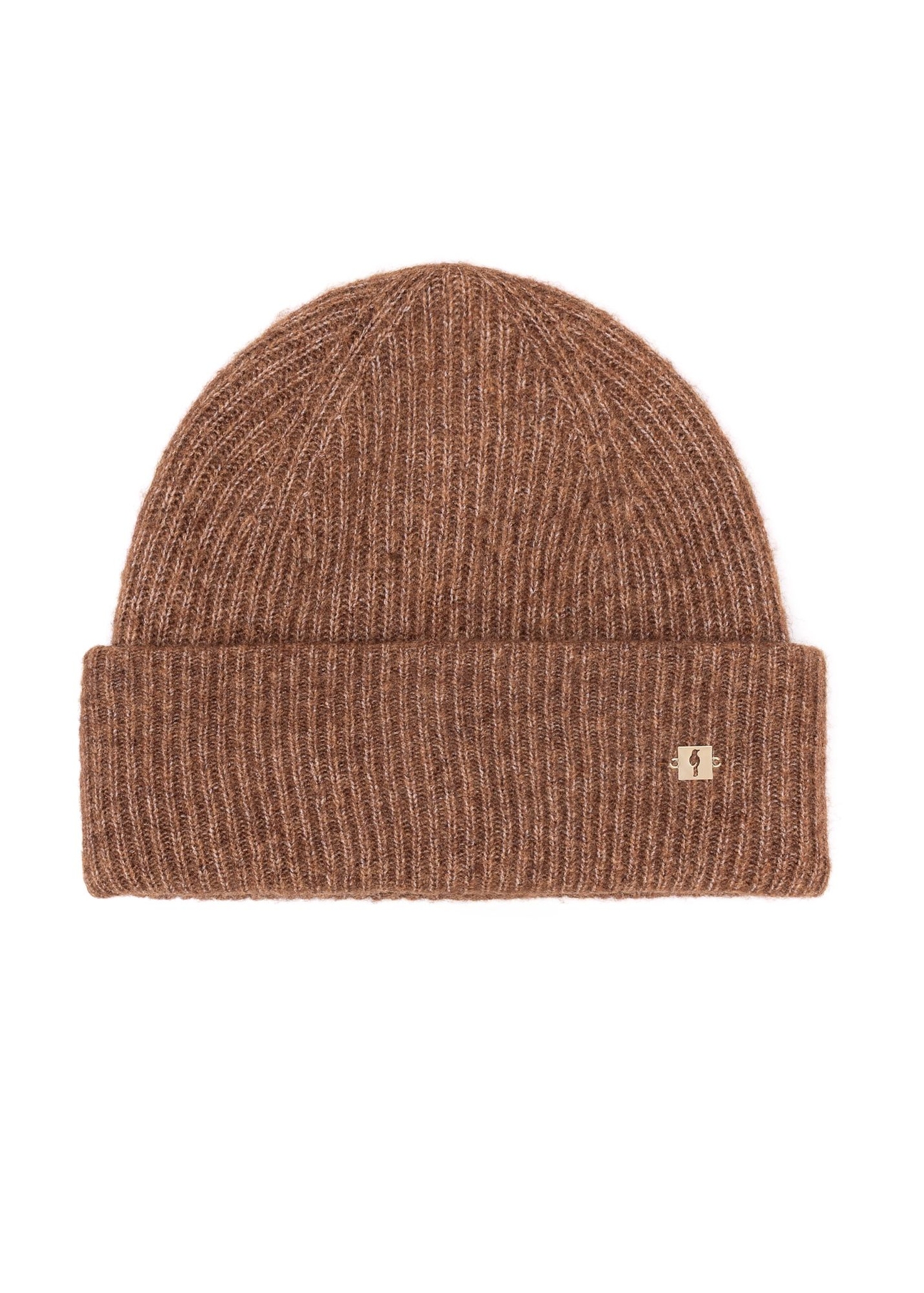 Brown women's wool blend hat CZADT-0201-1H(Z26), product view from the front on a white background.