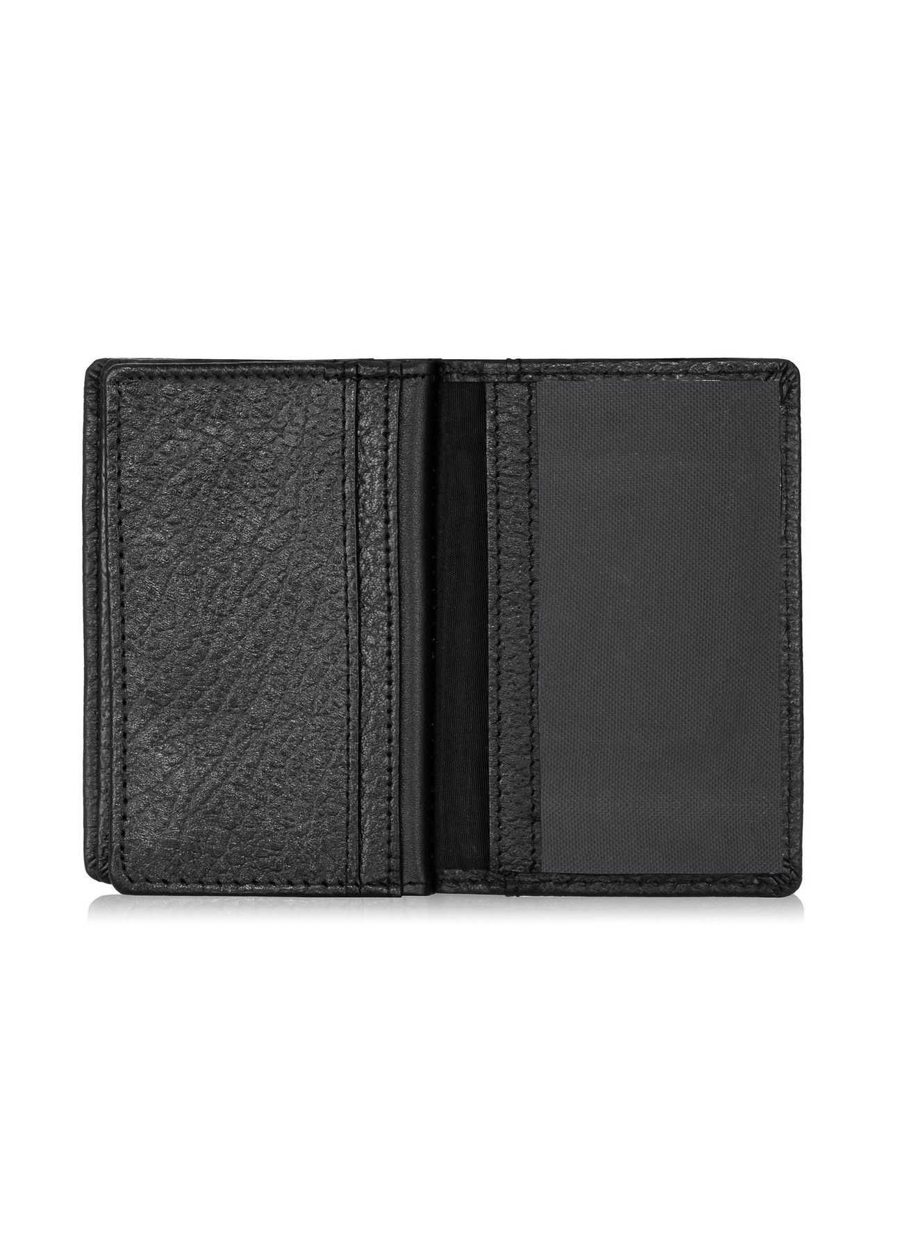 Grained leather card case PORMS-0537A-99(Z25), product view inside on white background.