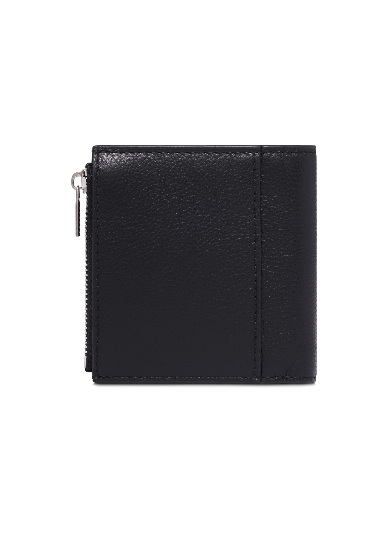 Black small leather men's wallet PORMS-0730-9I(Z26) - product view from the back, on a white background.