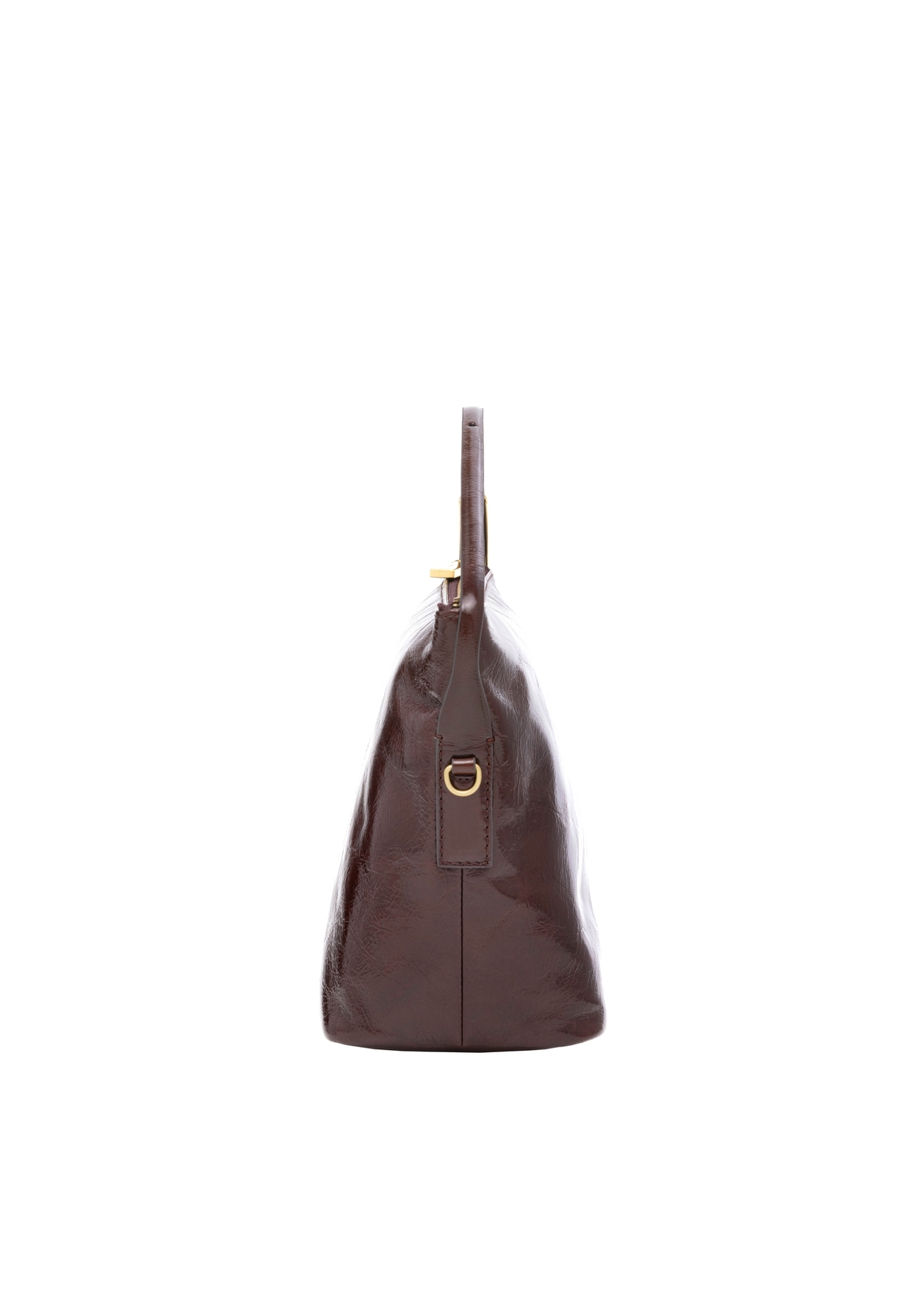Burgundy leather women's handbag TORES-1391-4E(Z26), product view from the side on a white background.