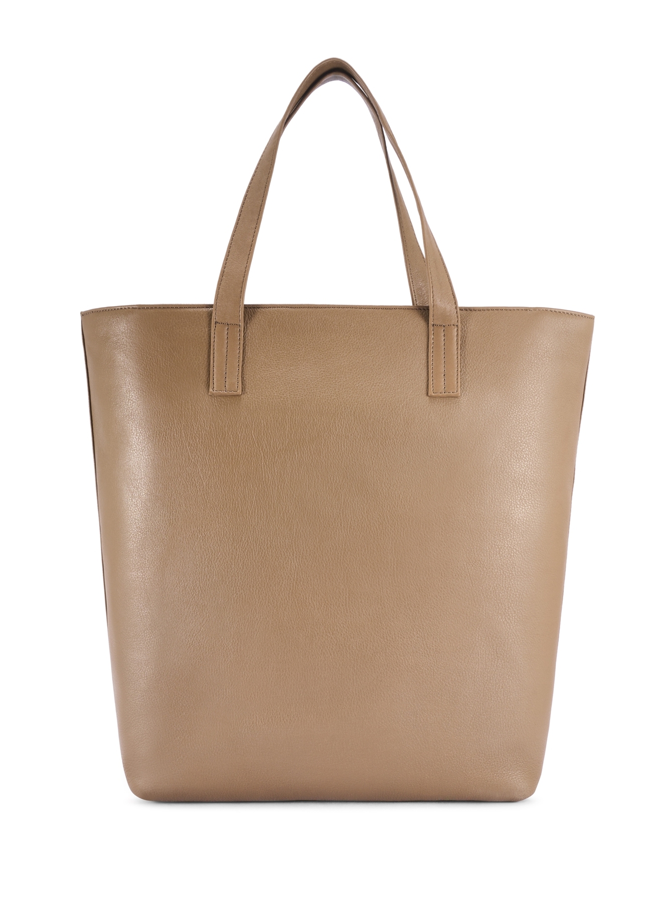 Large beige women's shopper handbag TOREC-0850 F-1K(W26) - product view from the back, on a white background.