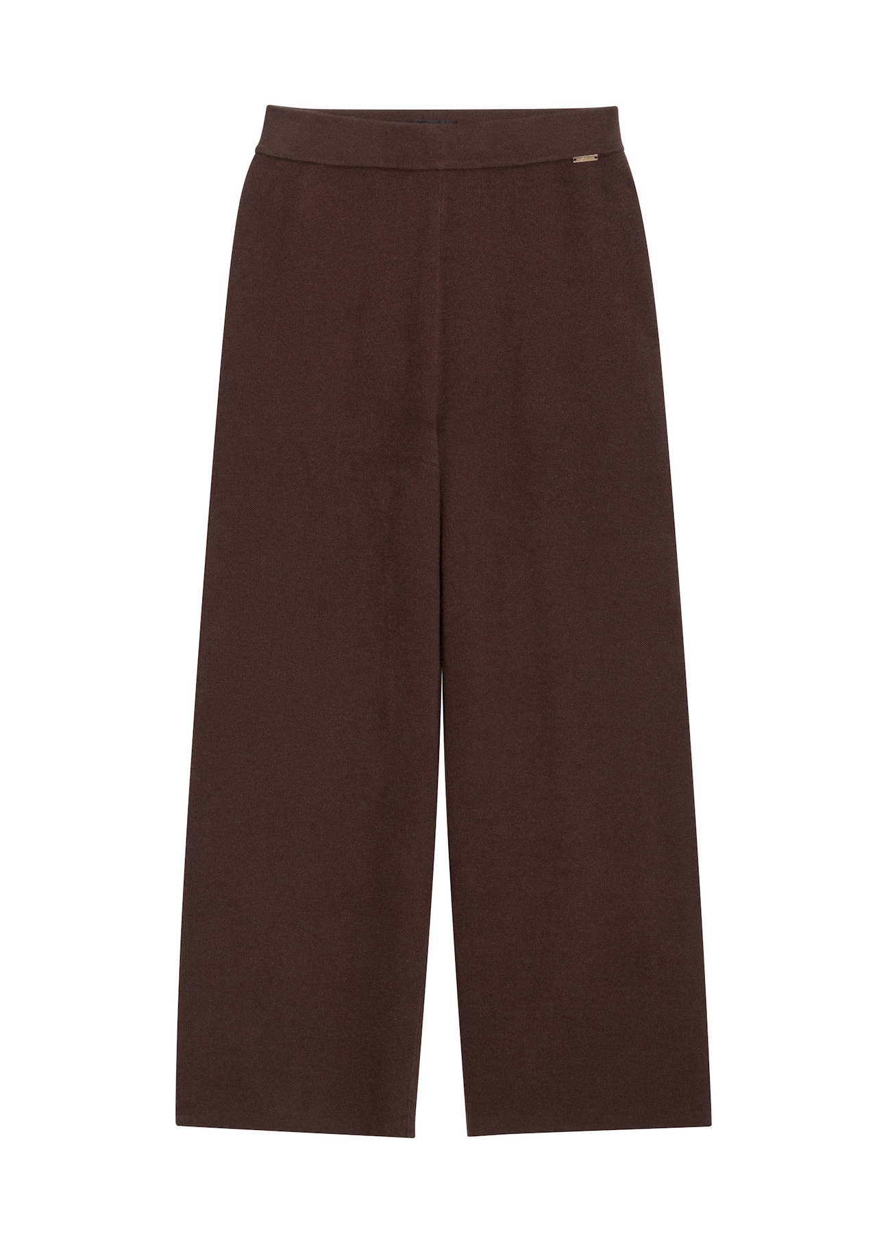 Dark brown women's viscose trousers SPODT-0116-1I(Z26), front product view on white background.