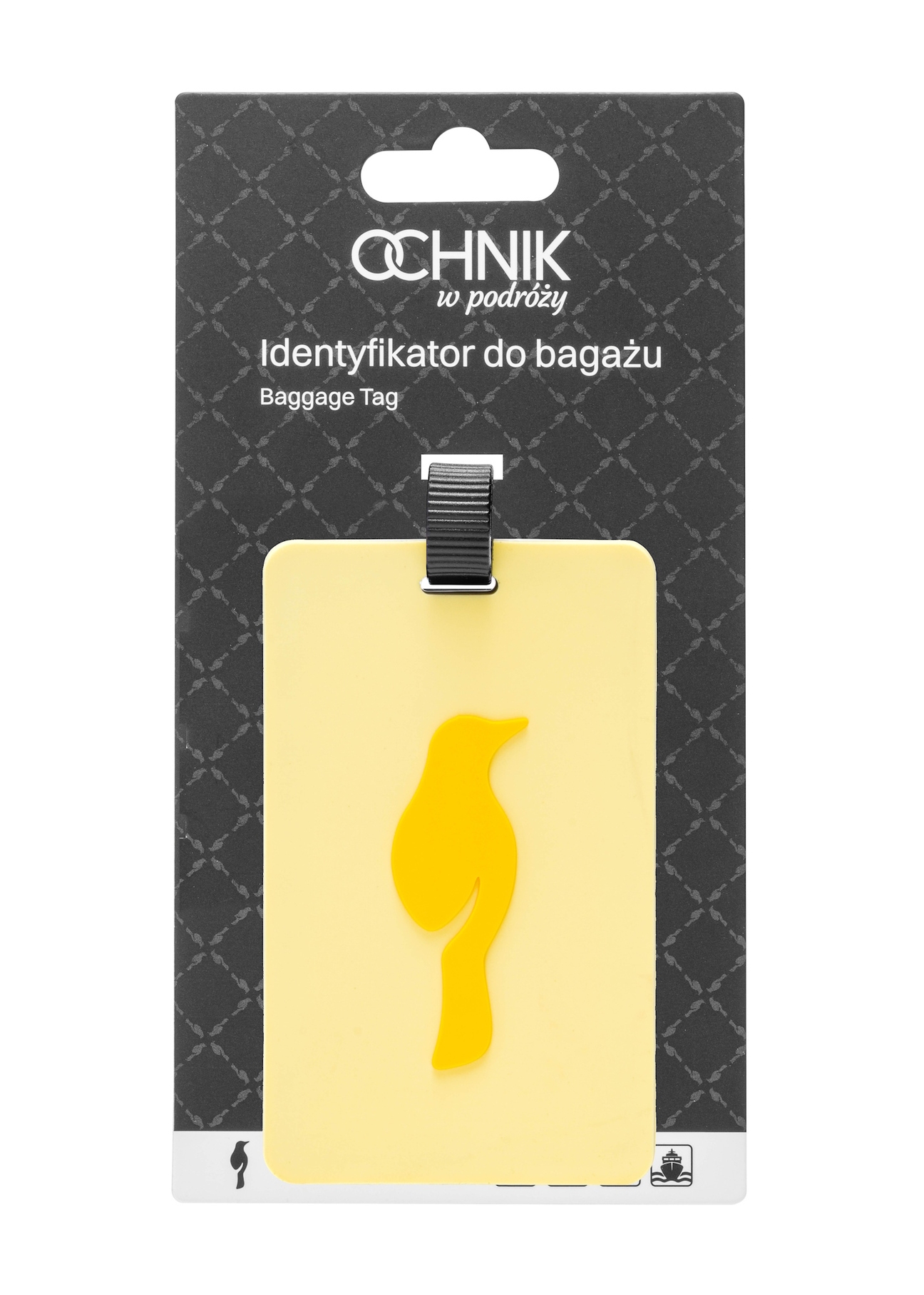 Luggage tag AW-012-0011-21(W25), front view of the product on a white background.