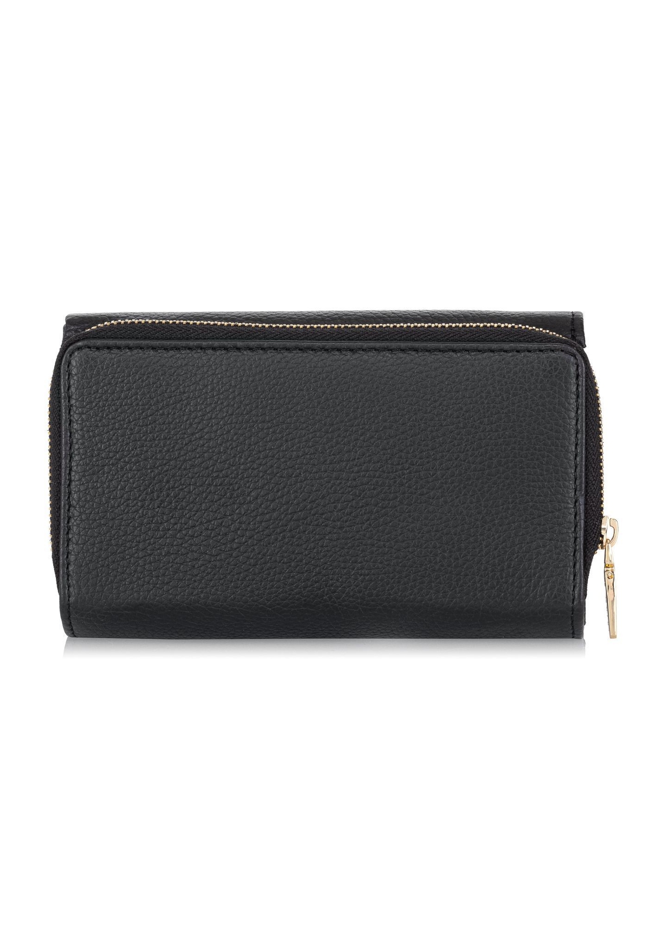 Large black leather women's wallet PORES-0801R-9I(W26), product view from the back on a white background.