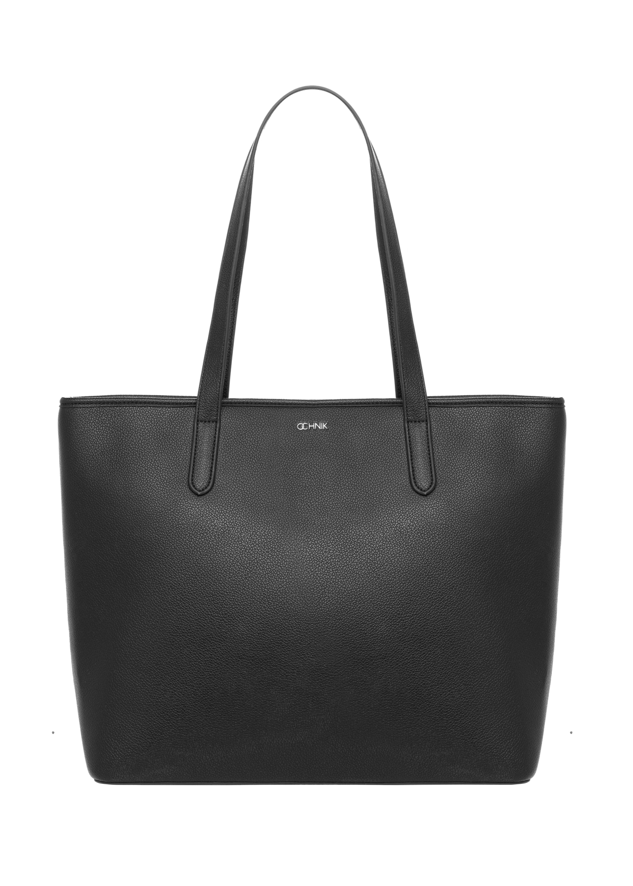 Women's shopper bag in black TOREC-0816-9I(Z26), product view from the front on a white background.