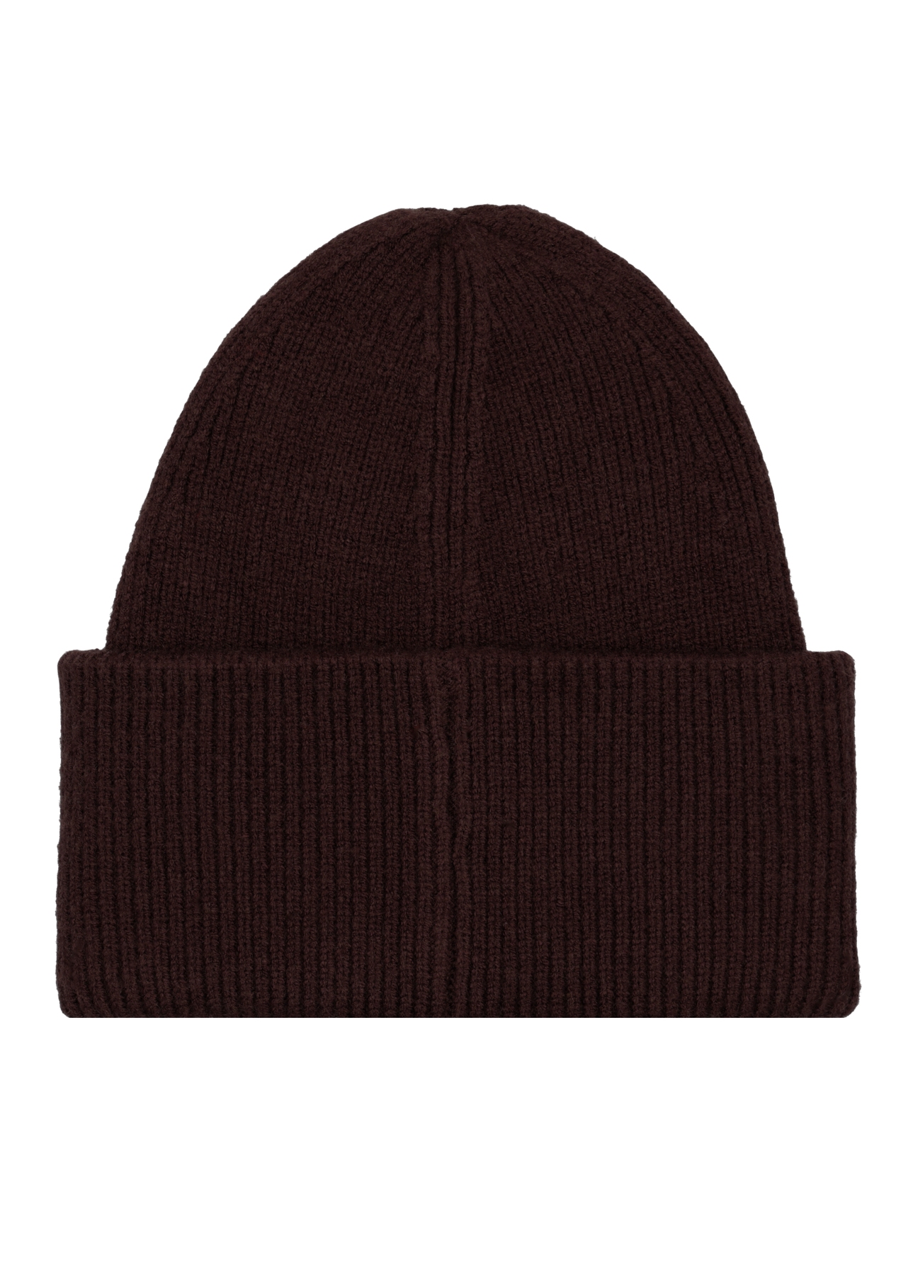 Brown men's viscose cap CZAMT-0098-1H(Z26), product view from the back on a light background.
