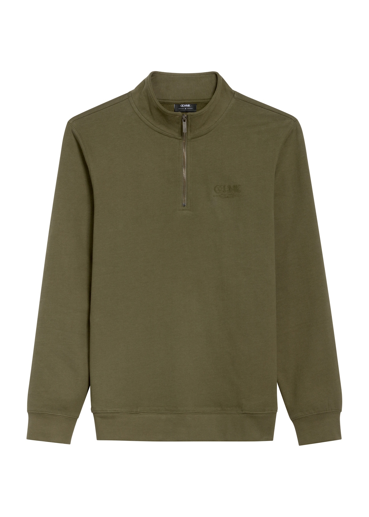 Men's khaki sweatshirt without hood BLZMT-0067-55(Z25) - front product view on white background.