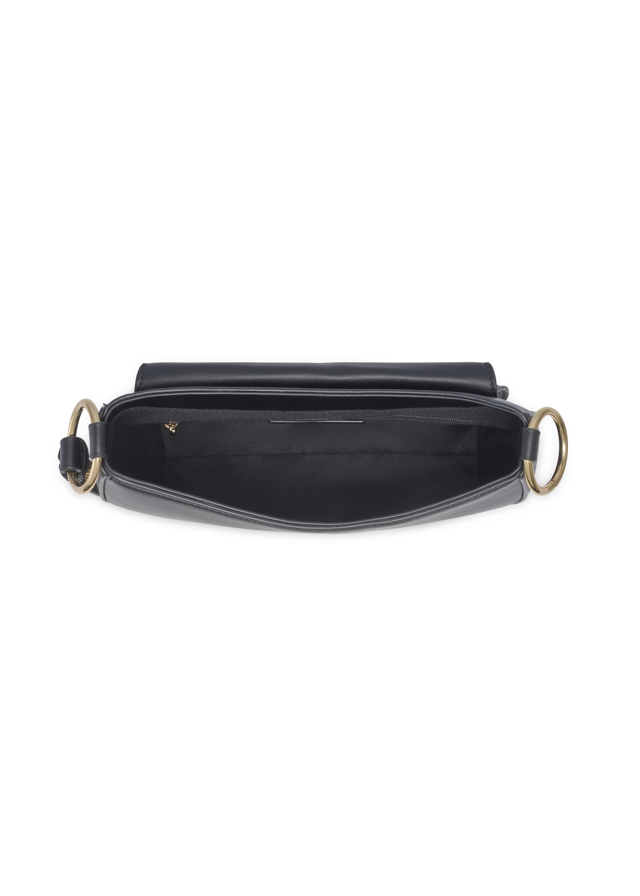 Black women's shoulder bag TOREC-1377-99(Z26) - product view from above, on a white background.